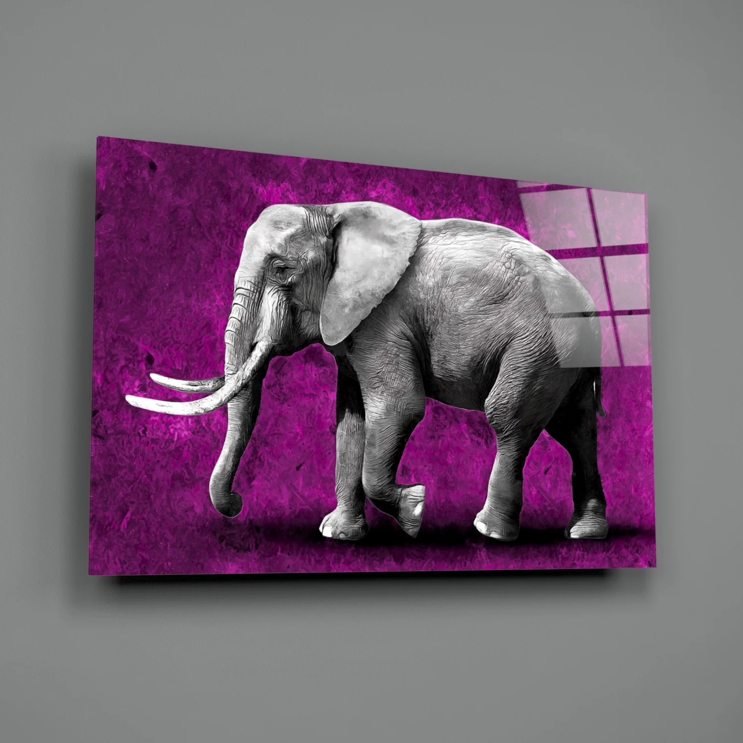 Elephant Glass Wall Art - Image 2