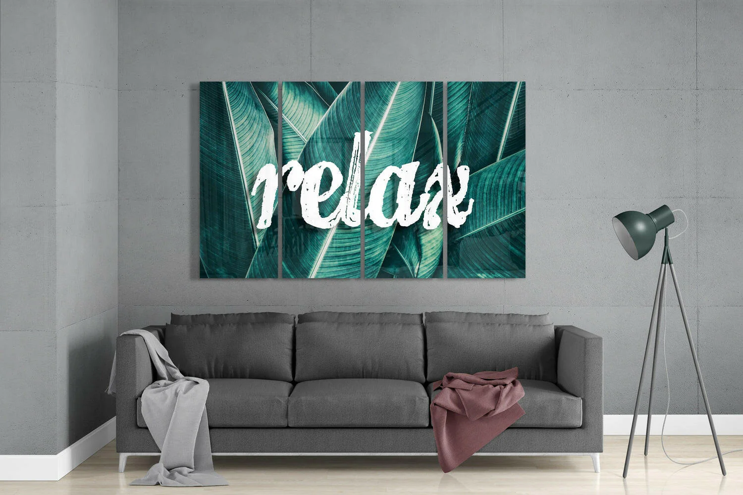 Relax 4 Pieces Mega Glass Wall Art (59"x36") - Image 3