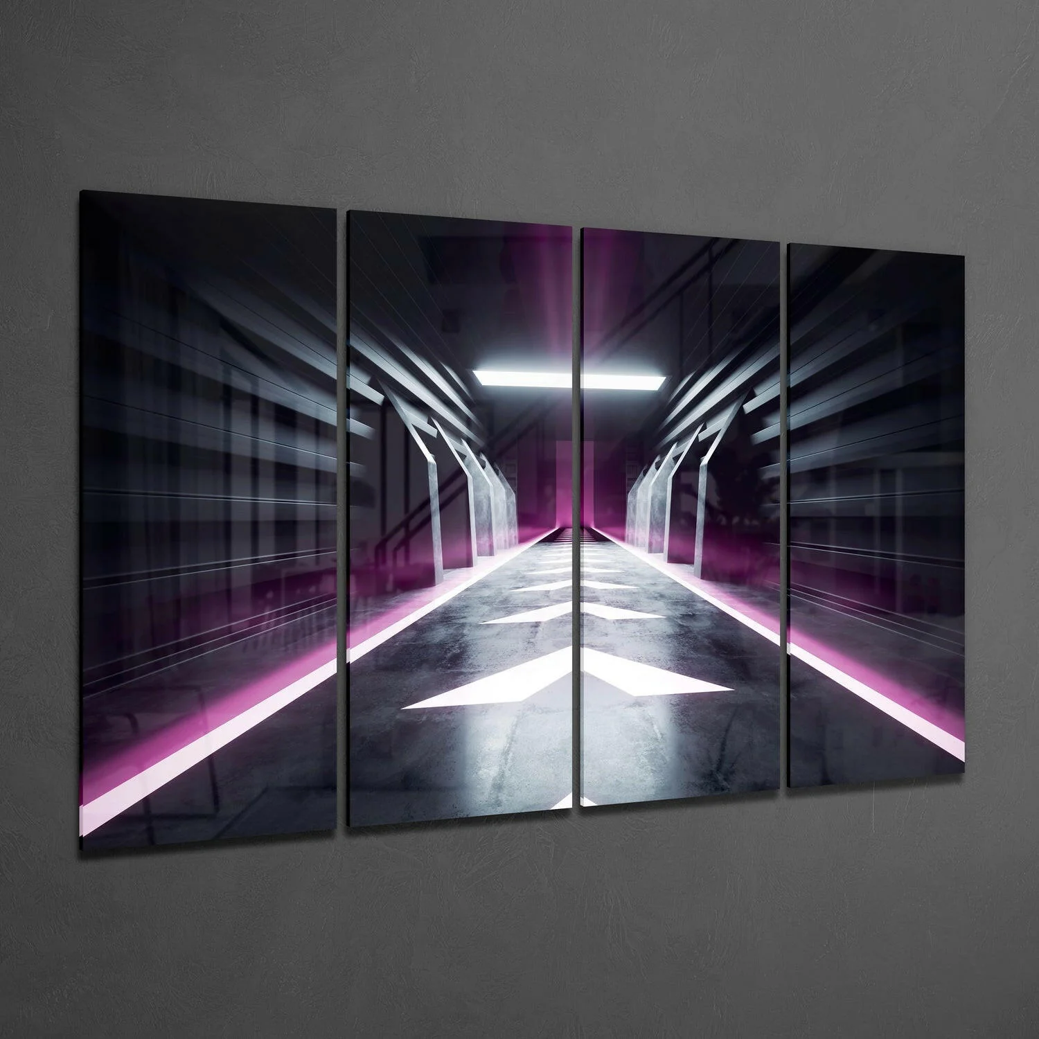 Hallway 4 Pieces Mega Glass Wall Art (59"x36") - Image 2