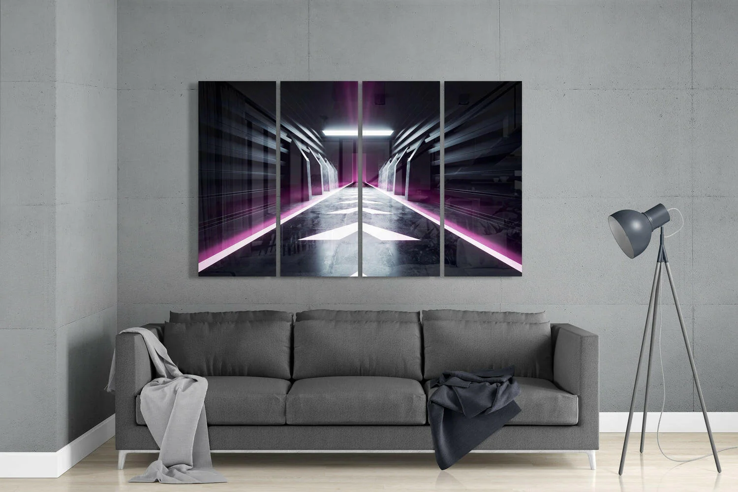 Hallway 4 Pieces Mega Glass Wall Art (59"x36") - Image 3