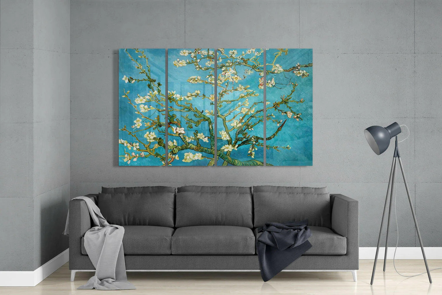 Sakura 4 Pieces Mega Glass Wall Art (59"x36") - Image 3