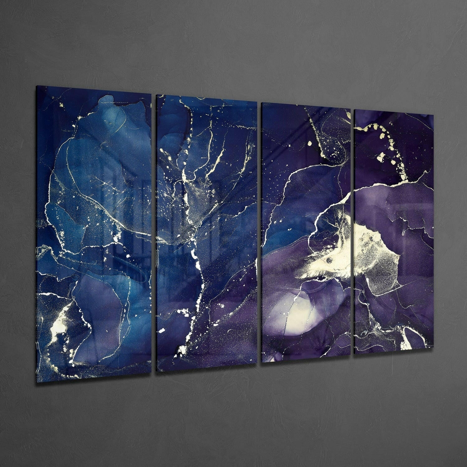 Marble 4 Pieces Mega Glass Wall Art (59"x36") - Image 2