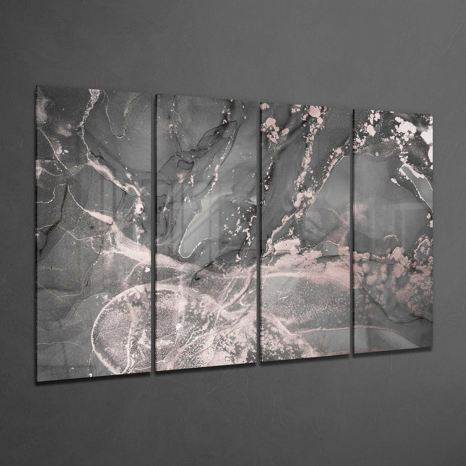 Marble 4 Pieces Mega Glass Wall Art (59"x36") - Image 2