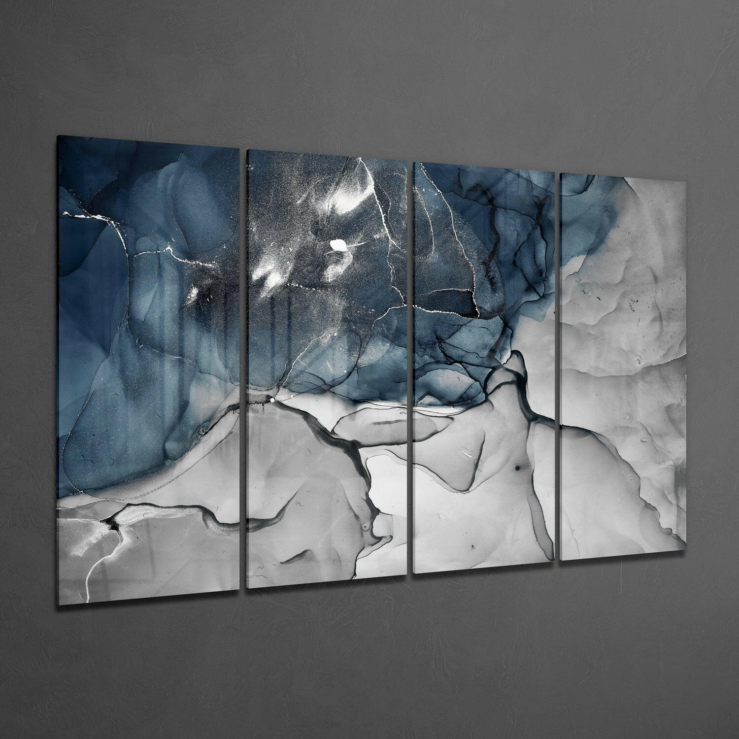 Marble 4 Pieces Mega Glass Wall Art (59"x36") - Image 2