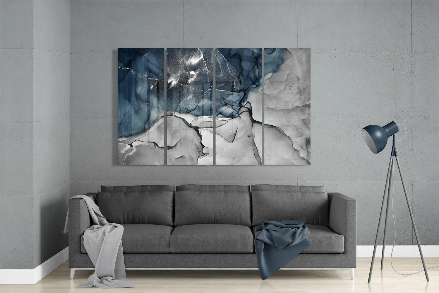 Marble 4 Pieces Mega Glass Wall Art (59"x36") - Image 3