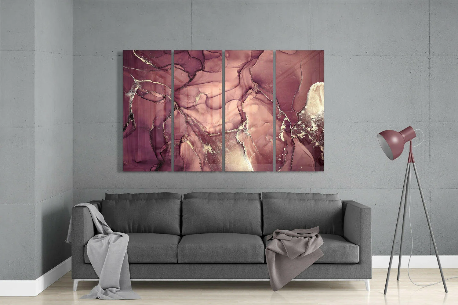 Marble 4 Pieces Mega Glass Wall Art (59"x36") - Image 3