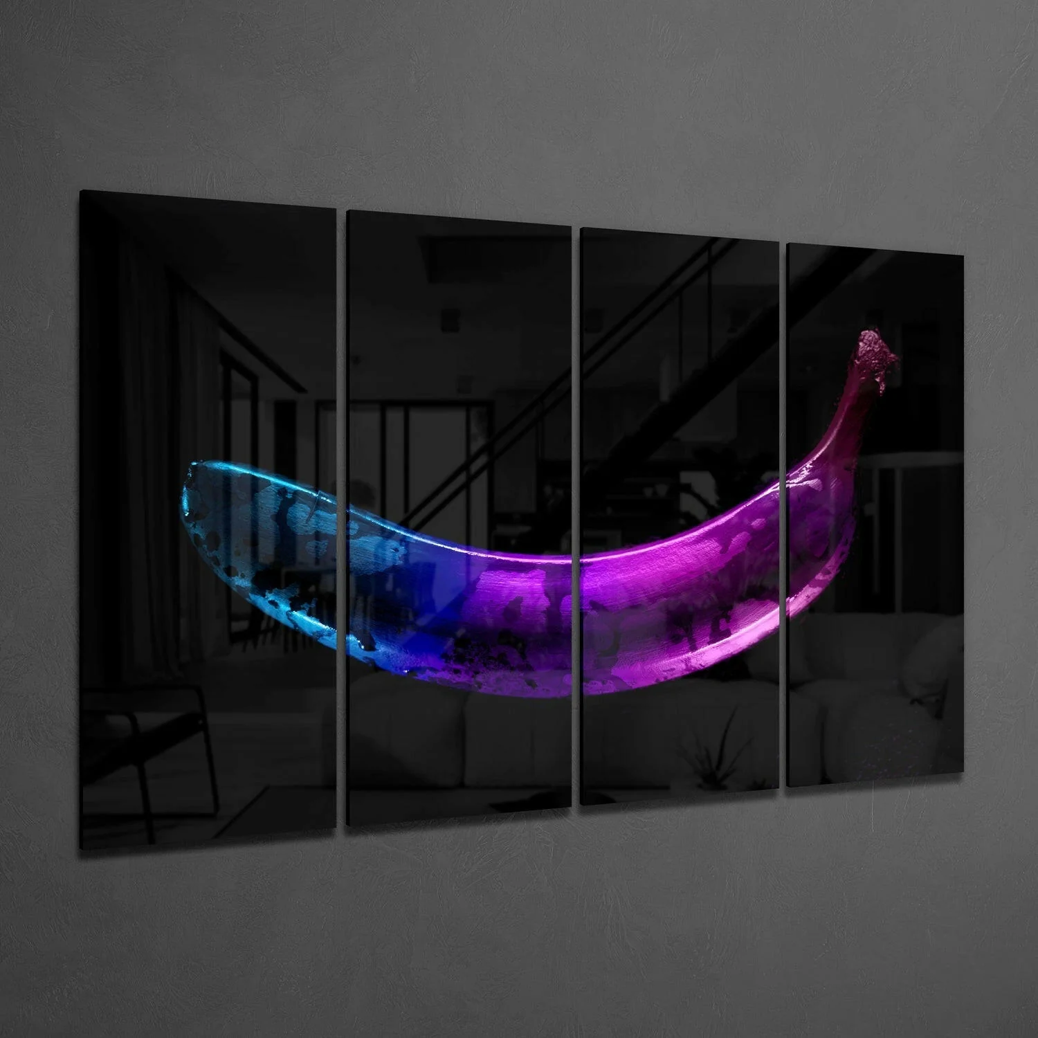 A Banana 4 Pieces Mega Glass Wall Art (59"x36") - Image 2