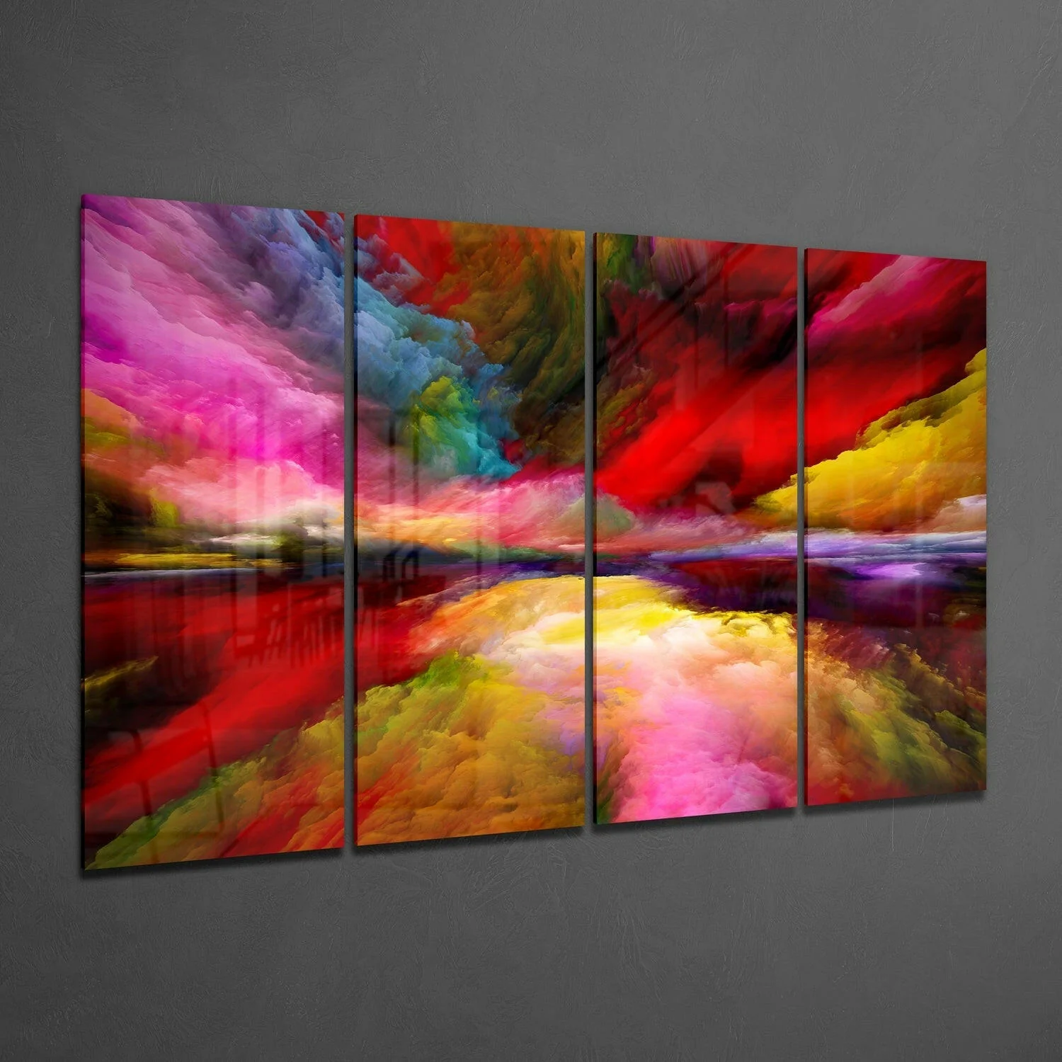 Colorful Clouds 4 Pieces Mega Glass Wall Art (59"x36") - Image 2
