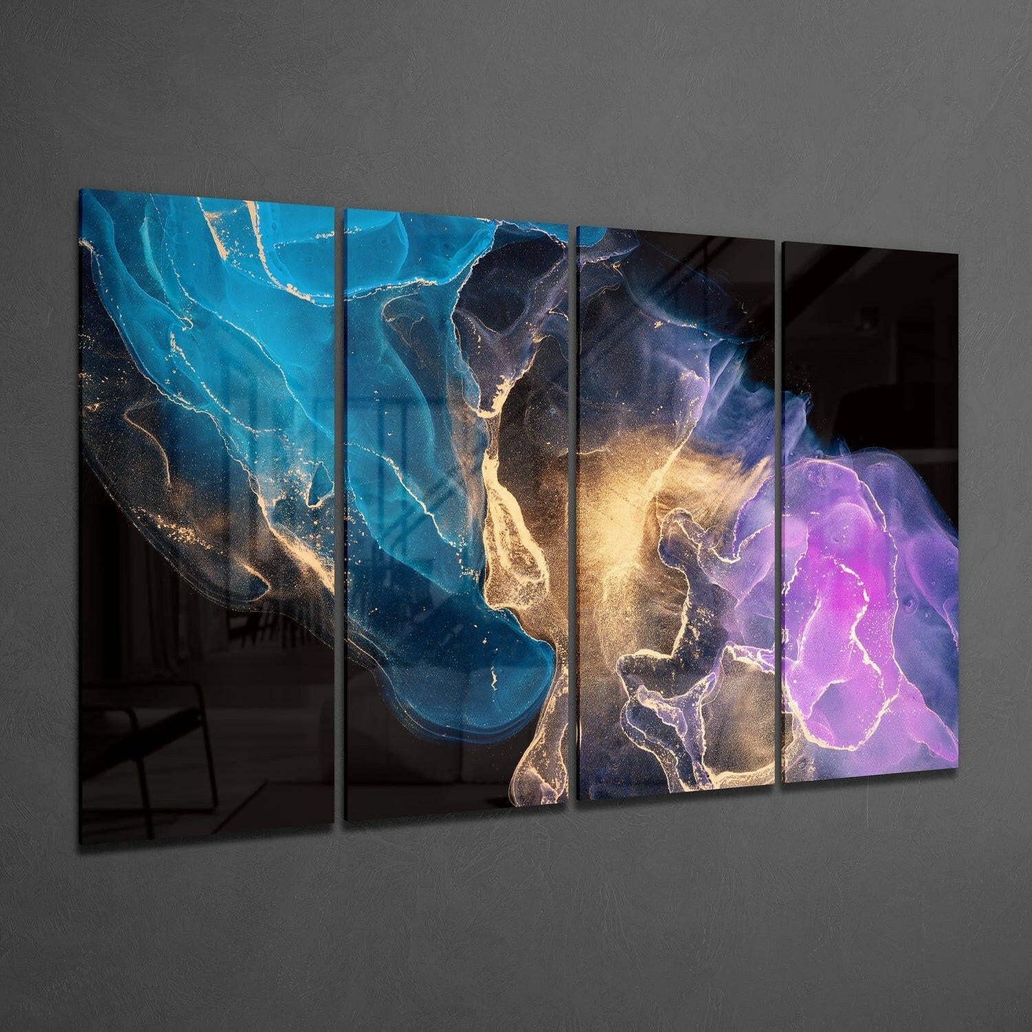 Collision 4 Pieces Mega Glass Wall Art (59"x36") - Image 2