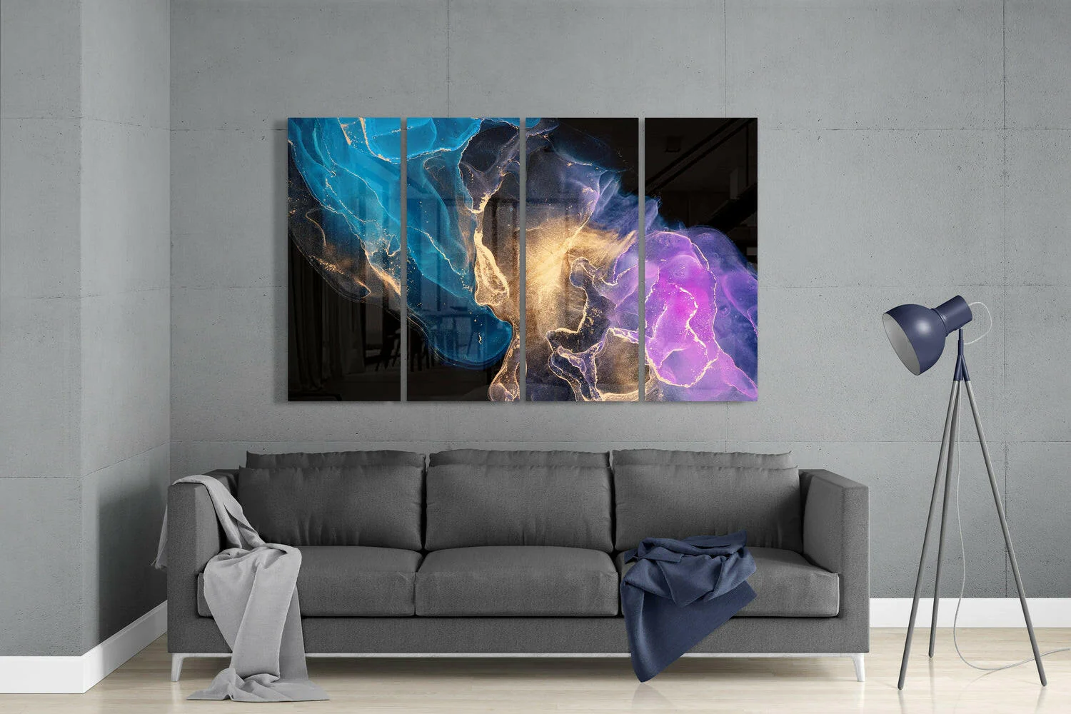 Collision 4 Pieces Mega Glass Wall Art (59"x36") - Image 3