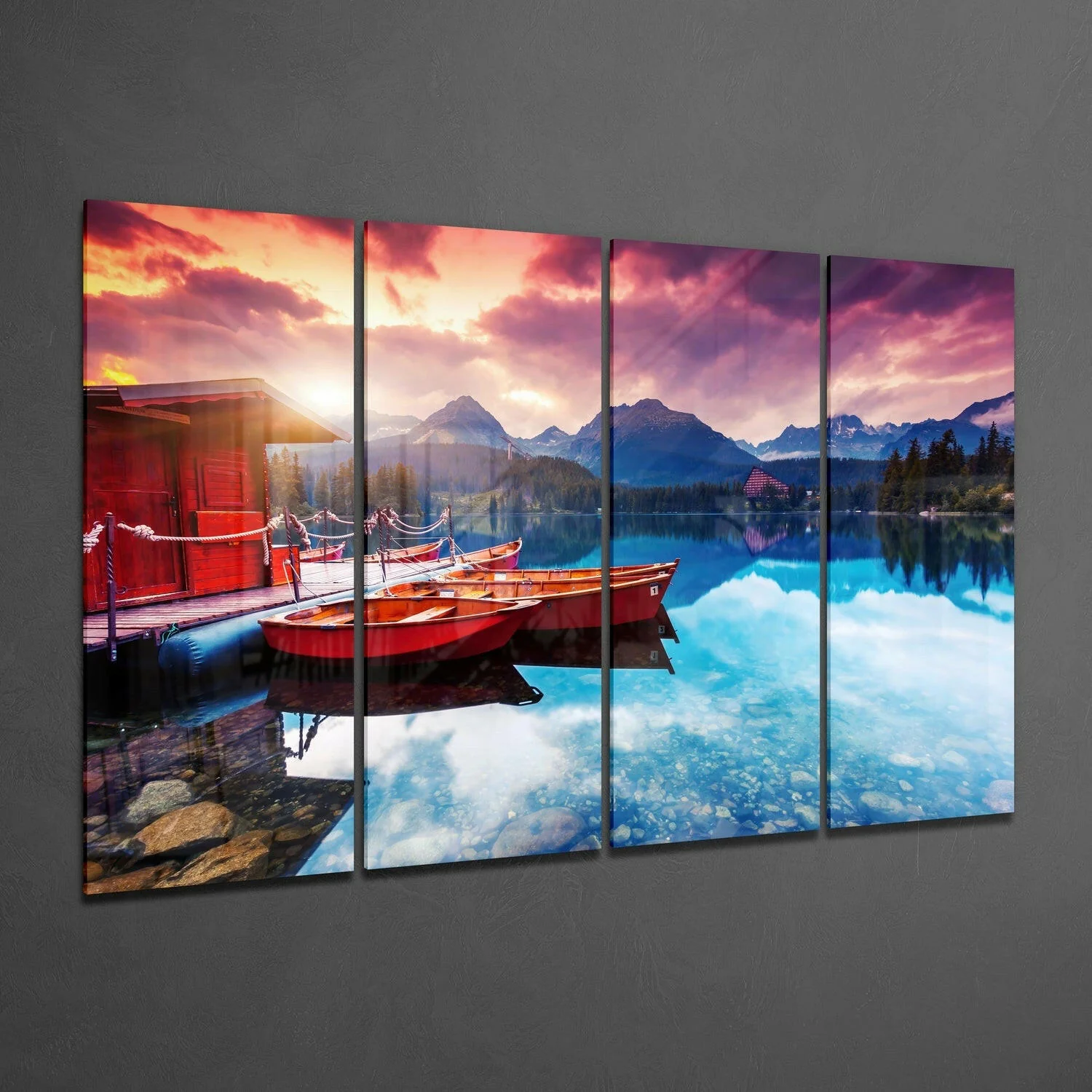 Sunset 4 Pieces Mega Glass Wall Art (59"x36") - Image 2