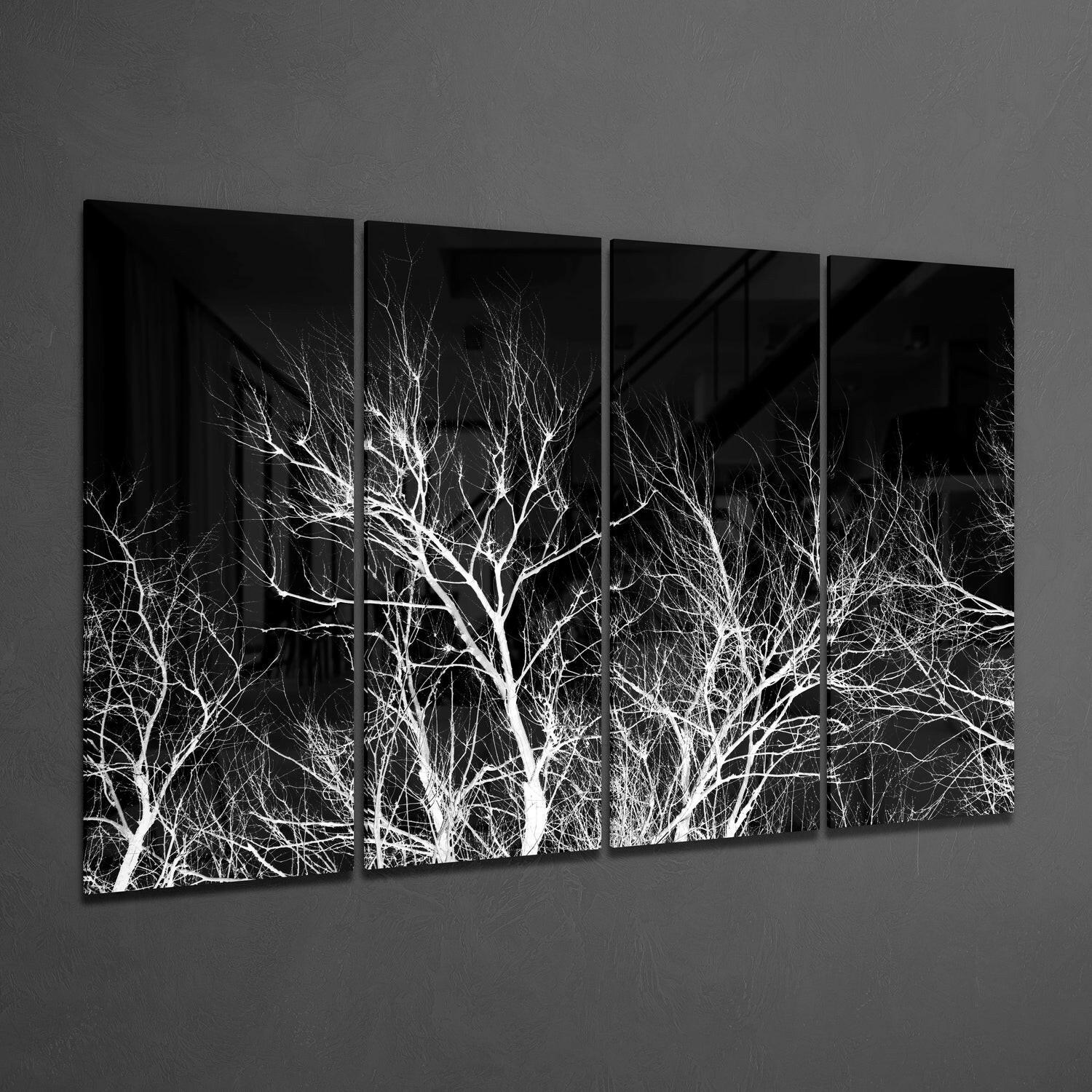 Night Trees 4 Pieces Mega Glass Wall Art (59"x36") - Image 2