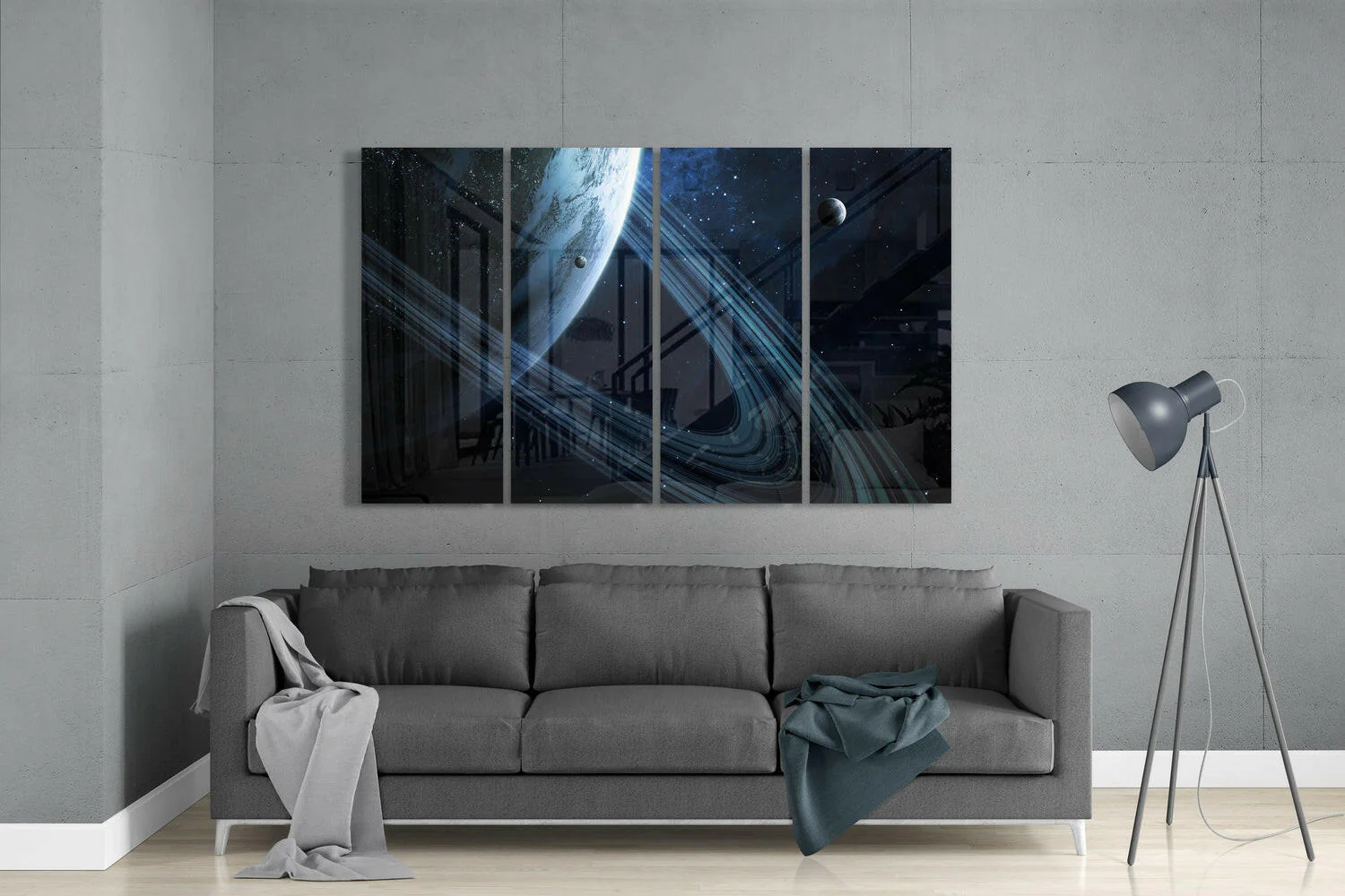 Saturn 4 Pieces Mega Glass Wall Art (59"x36") - Image 3