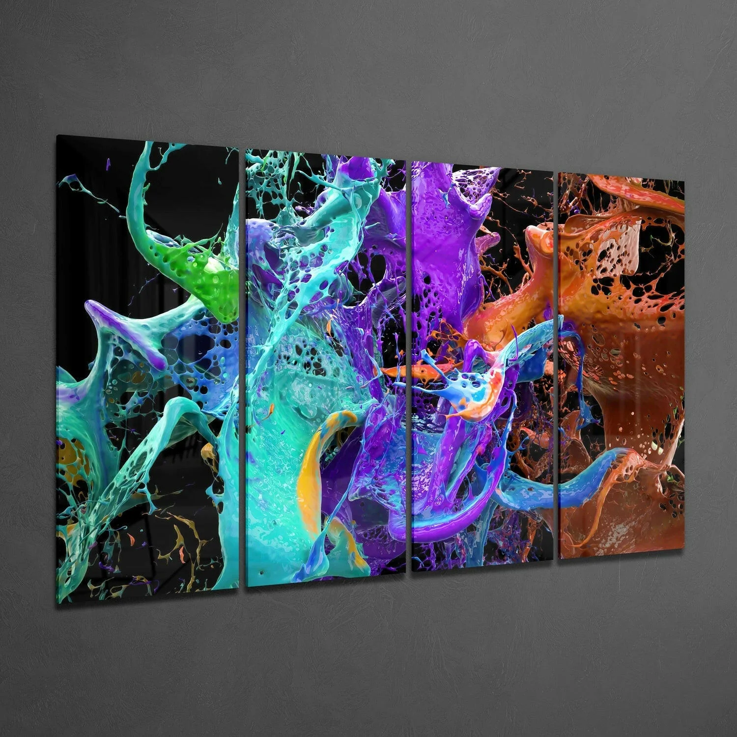 Mixing the Colors 4 Pieces Mega Glass Wall Art (59"x36") - Image 2