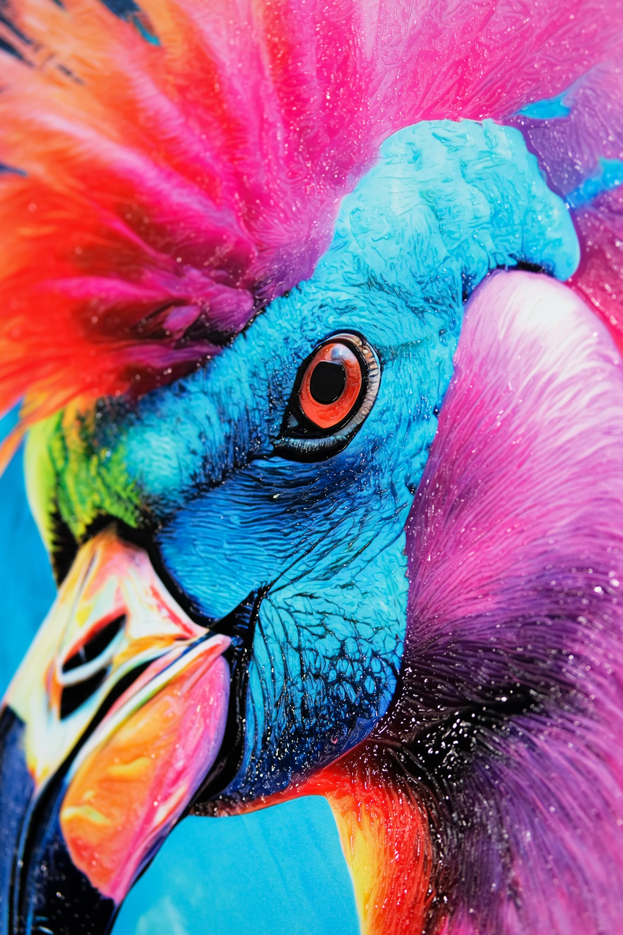 Eclectic Flamingo — Haptic 3D Embossed Print - Image 3