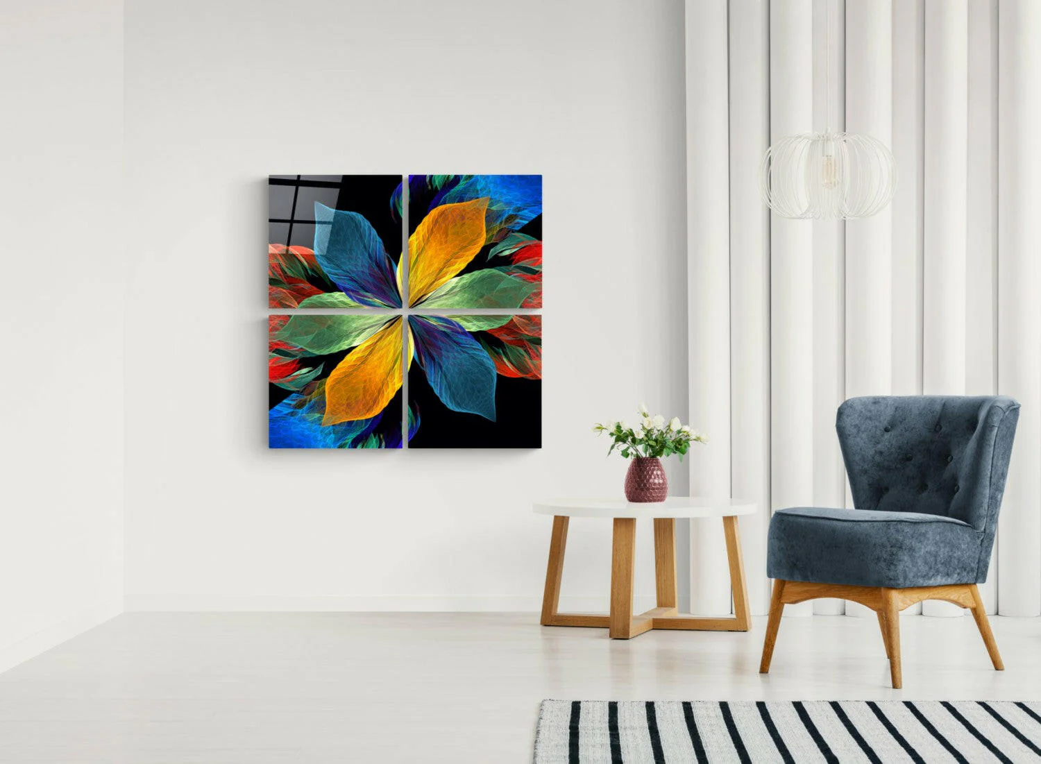 Fortune Flower Quadro Glass Wall Art - Image 4