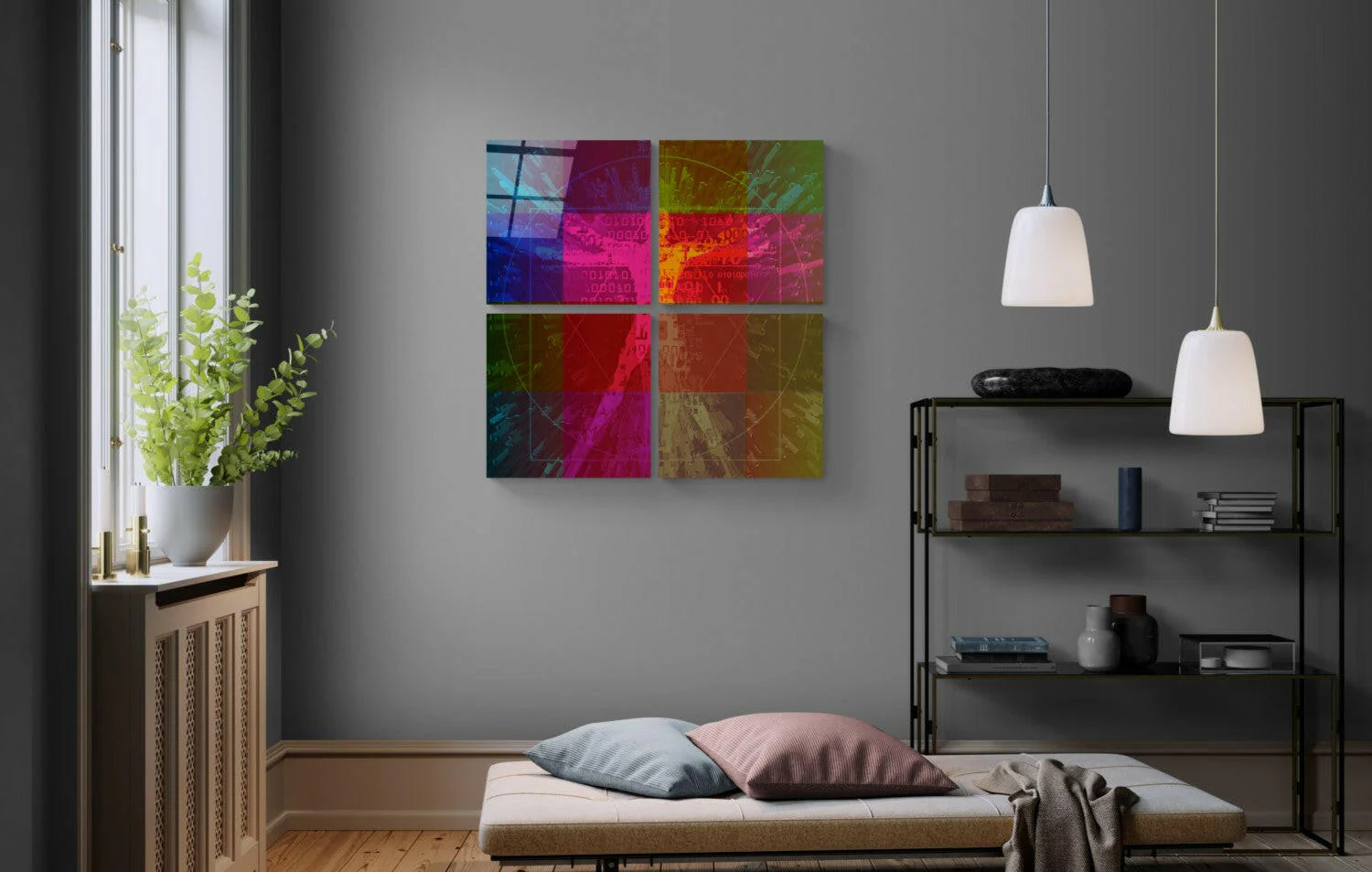 Colorful Touch Quadro Glass Wall Art - Image 2