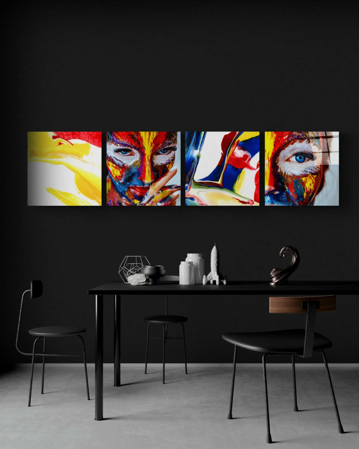 Woman and Red Quadro Glass Wall Art - Image 2