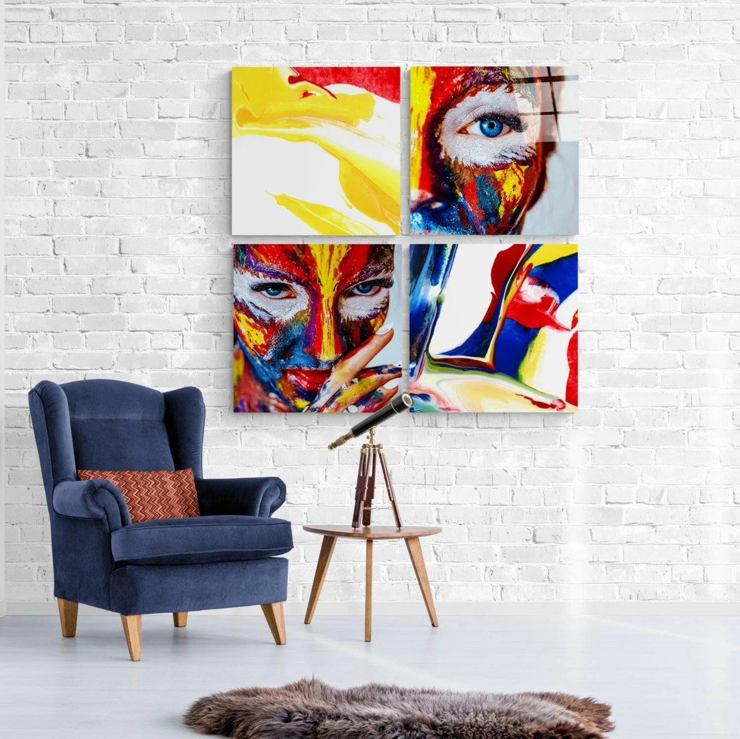Woman and Red Quadro Glass Wall Art - Image 3