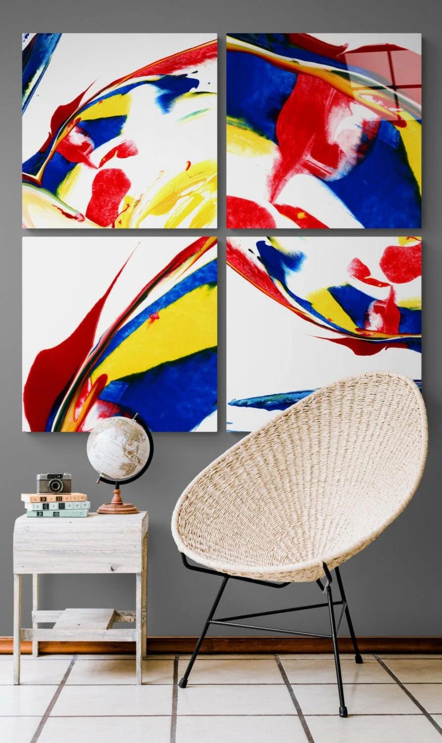Dance of Red Quadro Glass Wall Art - Image 4