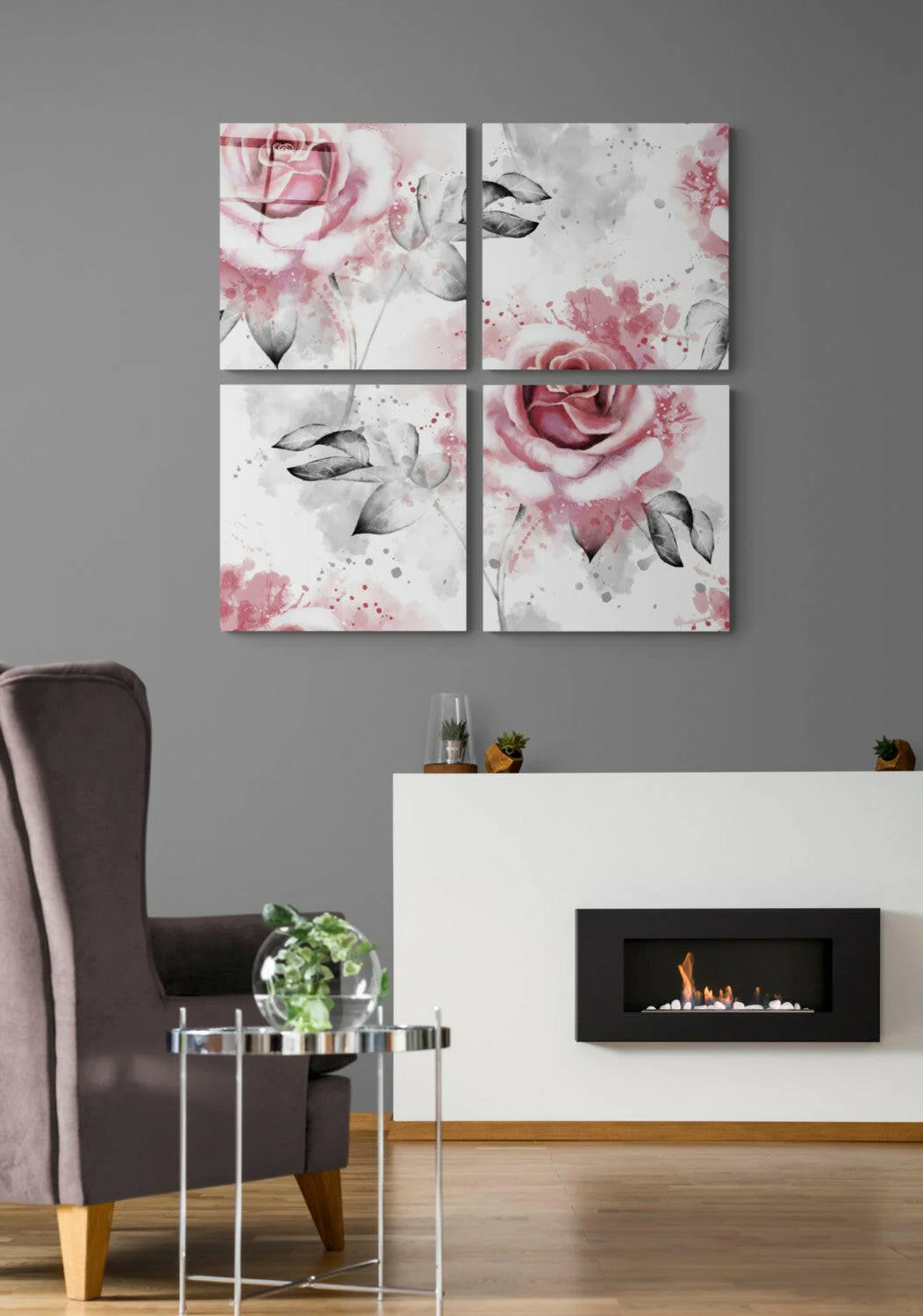Roses Quadro Glass Wall Art - Image 2