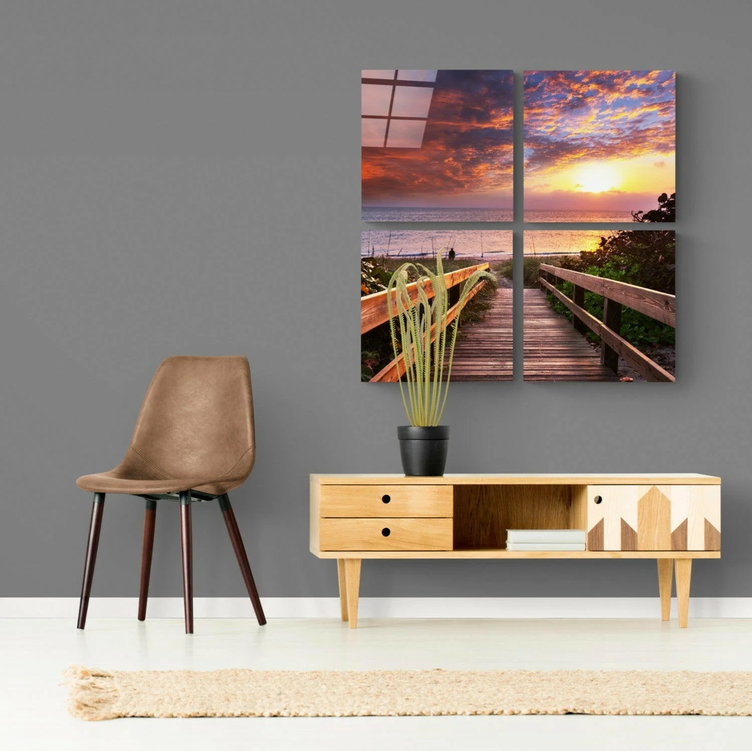 Horizon Line Quadro Glass Wall Art - Image 2