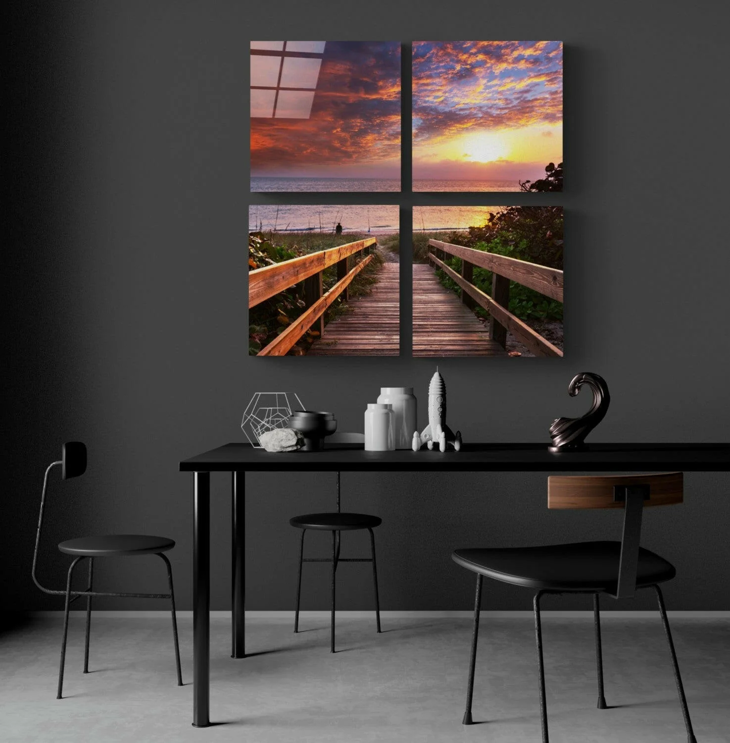 Horizon Line Quadro Glass Wall Art - Image 3