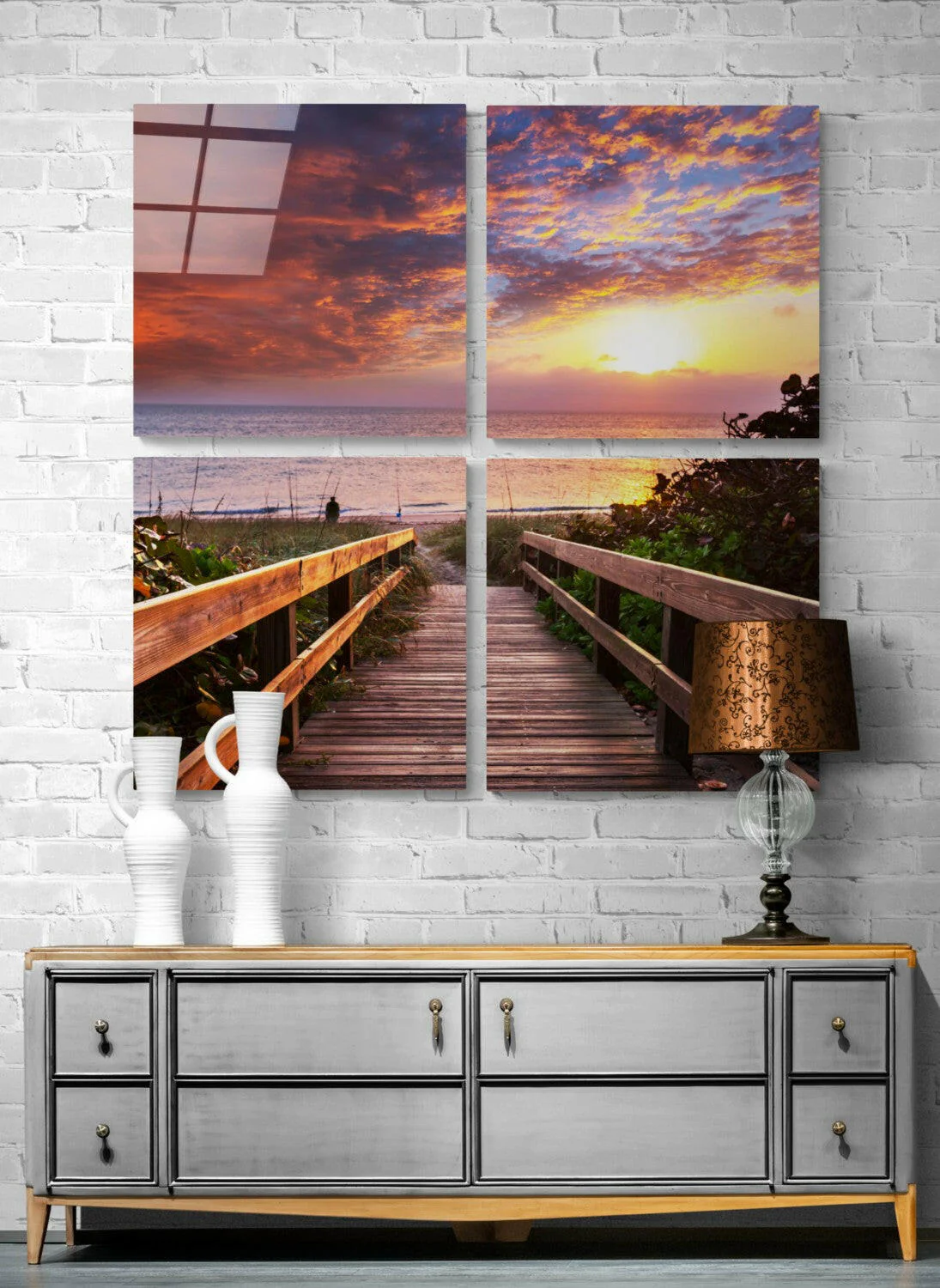 Horizon Line Quadro Glass Wall Art - Image 4