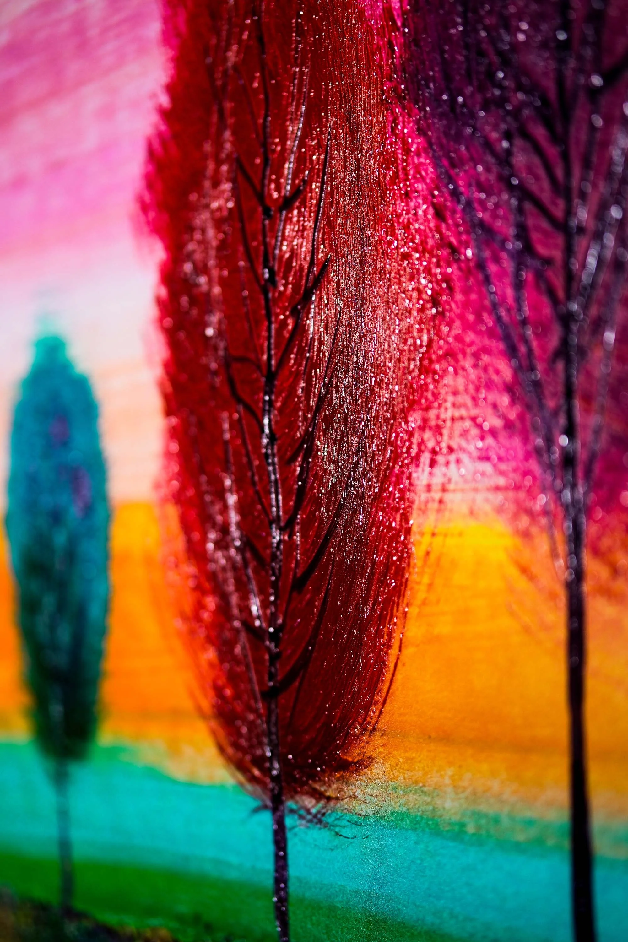 Radiant Chromatic Grove — 3D Haptic Embossed High-Gloss Luxury Wall Art - Image 2