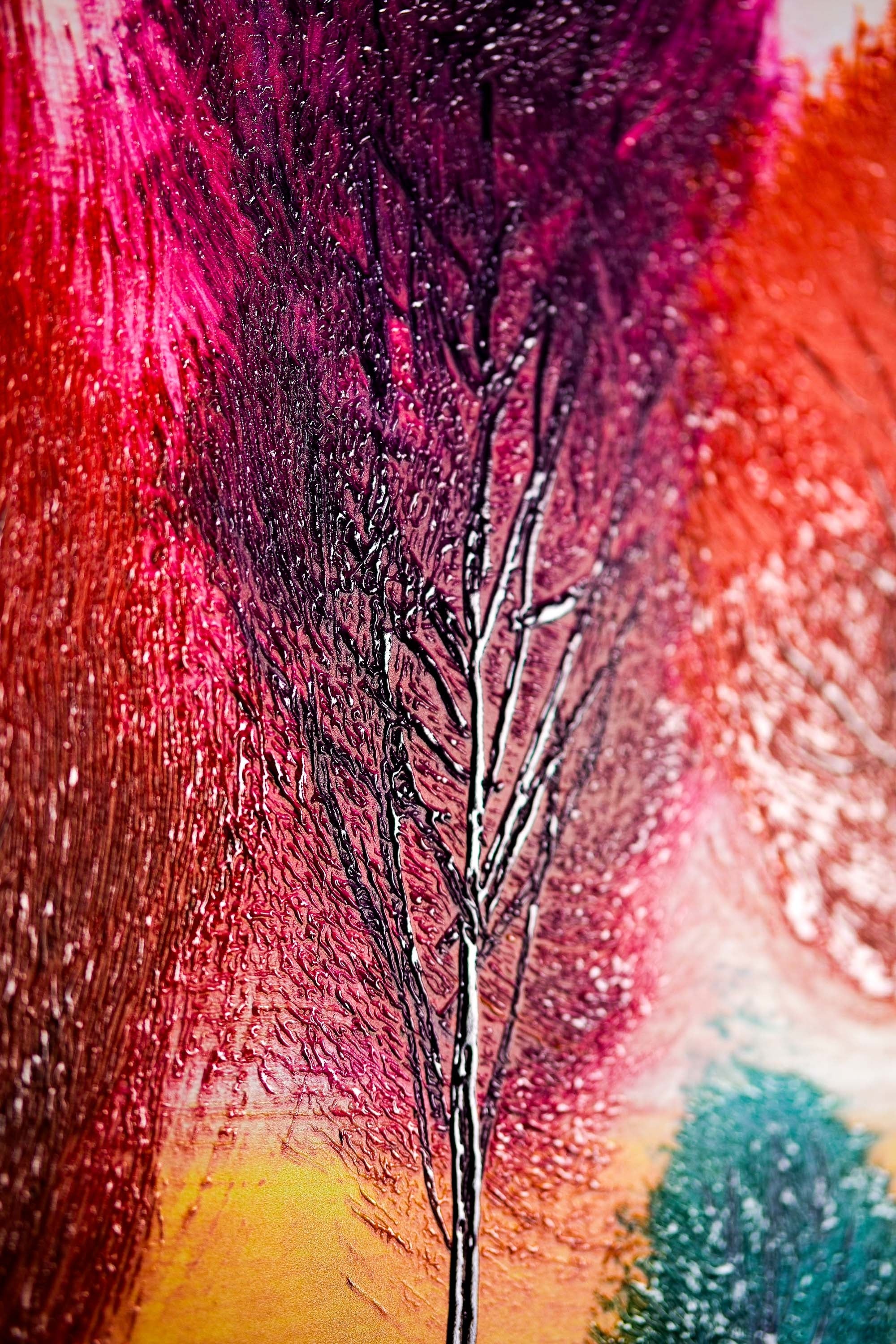 Radiant Chromatic Grove — 3D Haptic Embossed High-Gloss Luxury Wall Art - Image 4