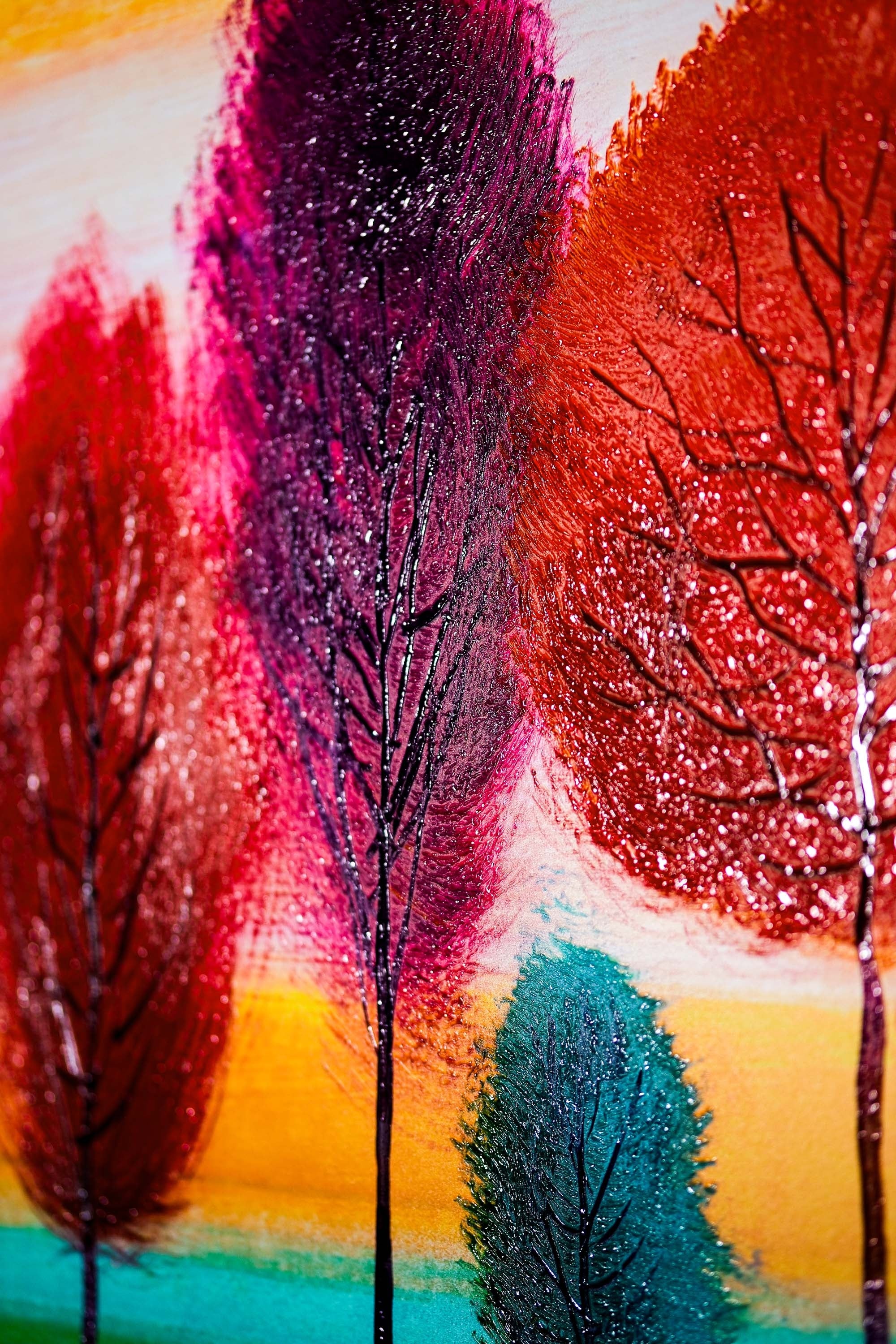 Radiant Chromatic Grove — 3D Haptic Embossed High-Gloss Luxury Wall Art - Image 6