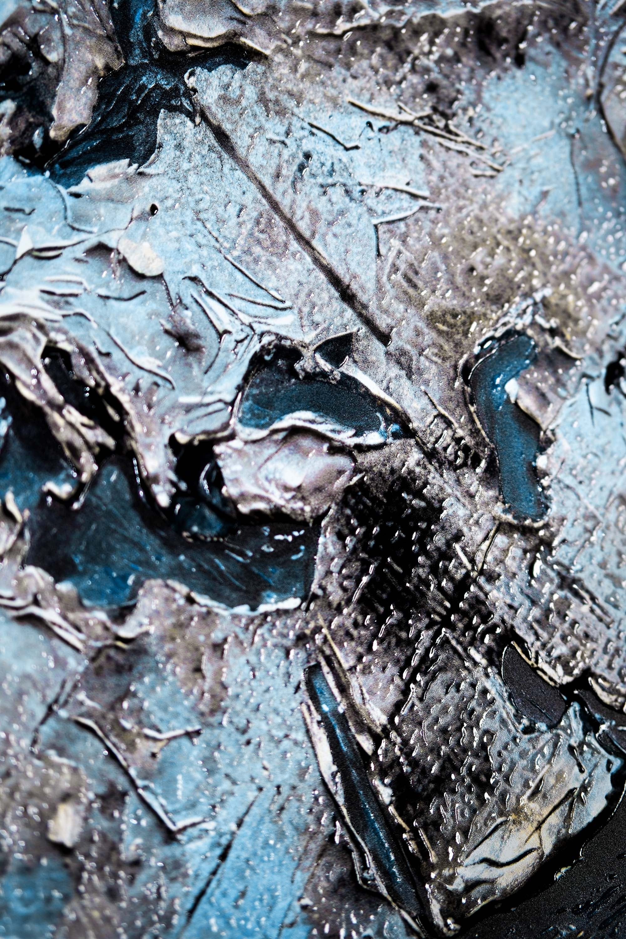 Sapphire Metallic Atlas — 3D Haptic Embossed High-Gloss Luxury Wall Art - Image 5
