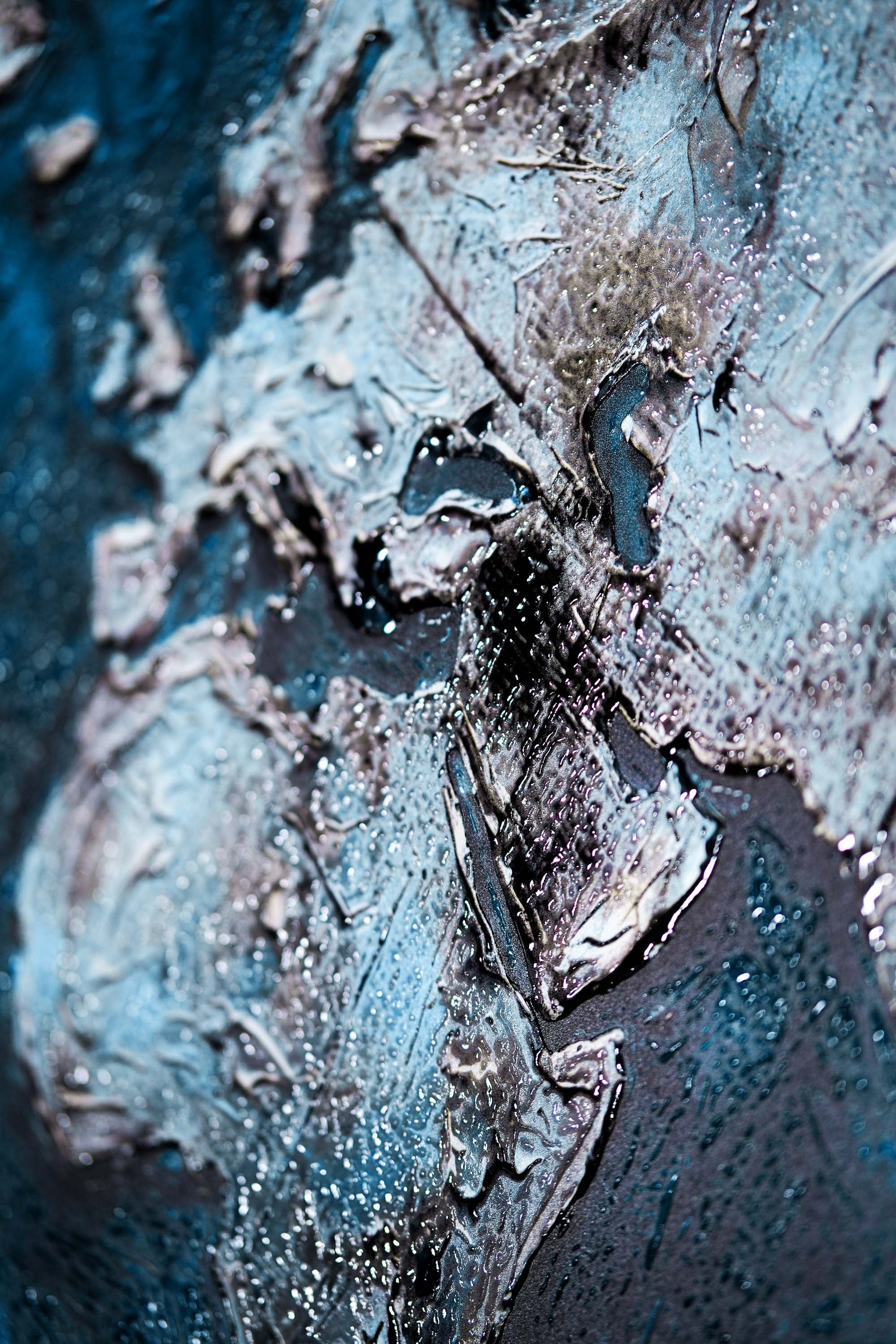 Sapphire Metallic Atlas — 3D Haptic Embossed High-Gloss Luxury Wall Art - Image 6
