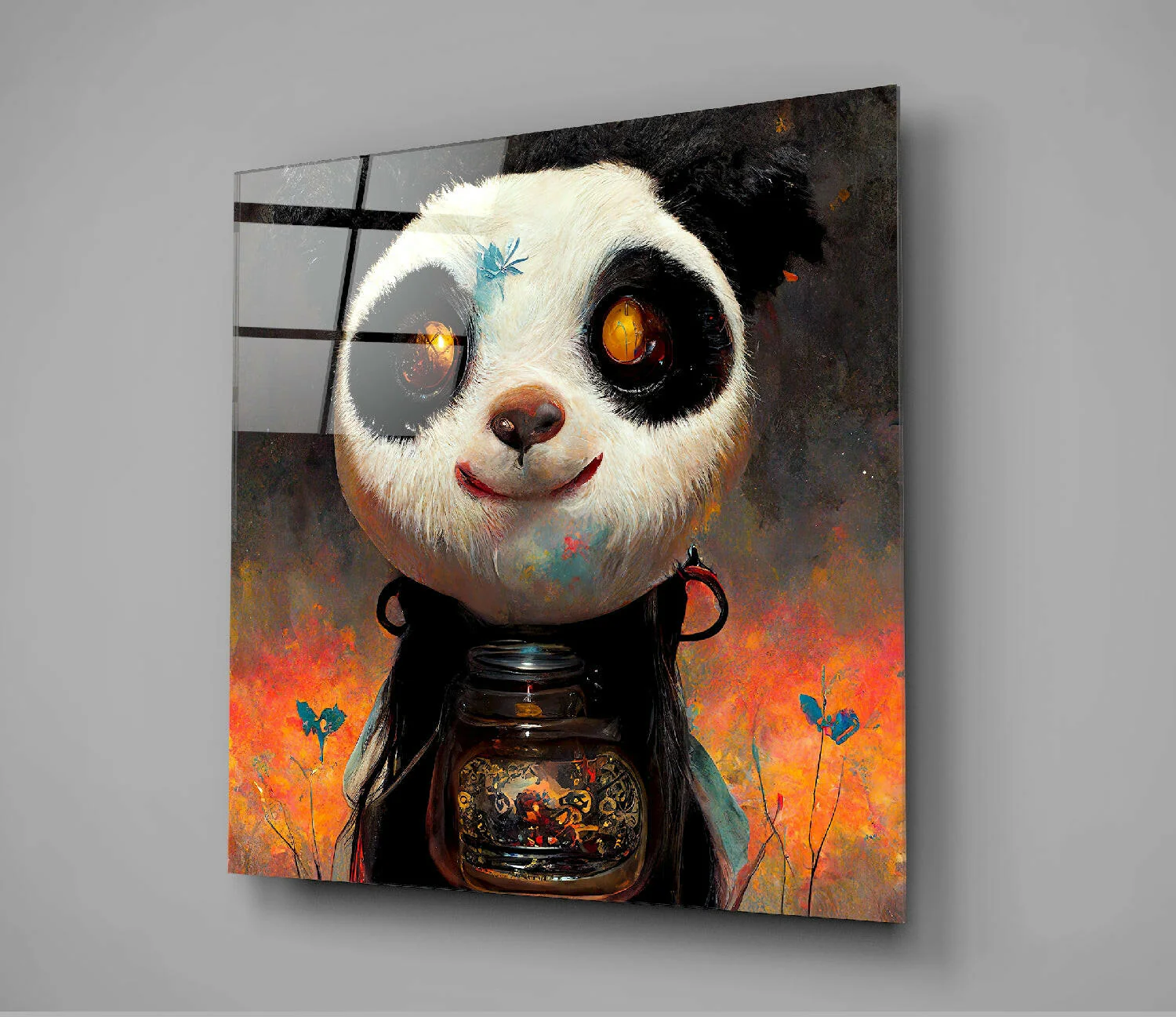 Panda Cup Glass Wall Art || Designer Collection - Image 3