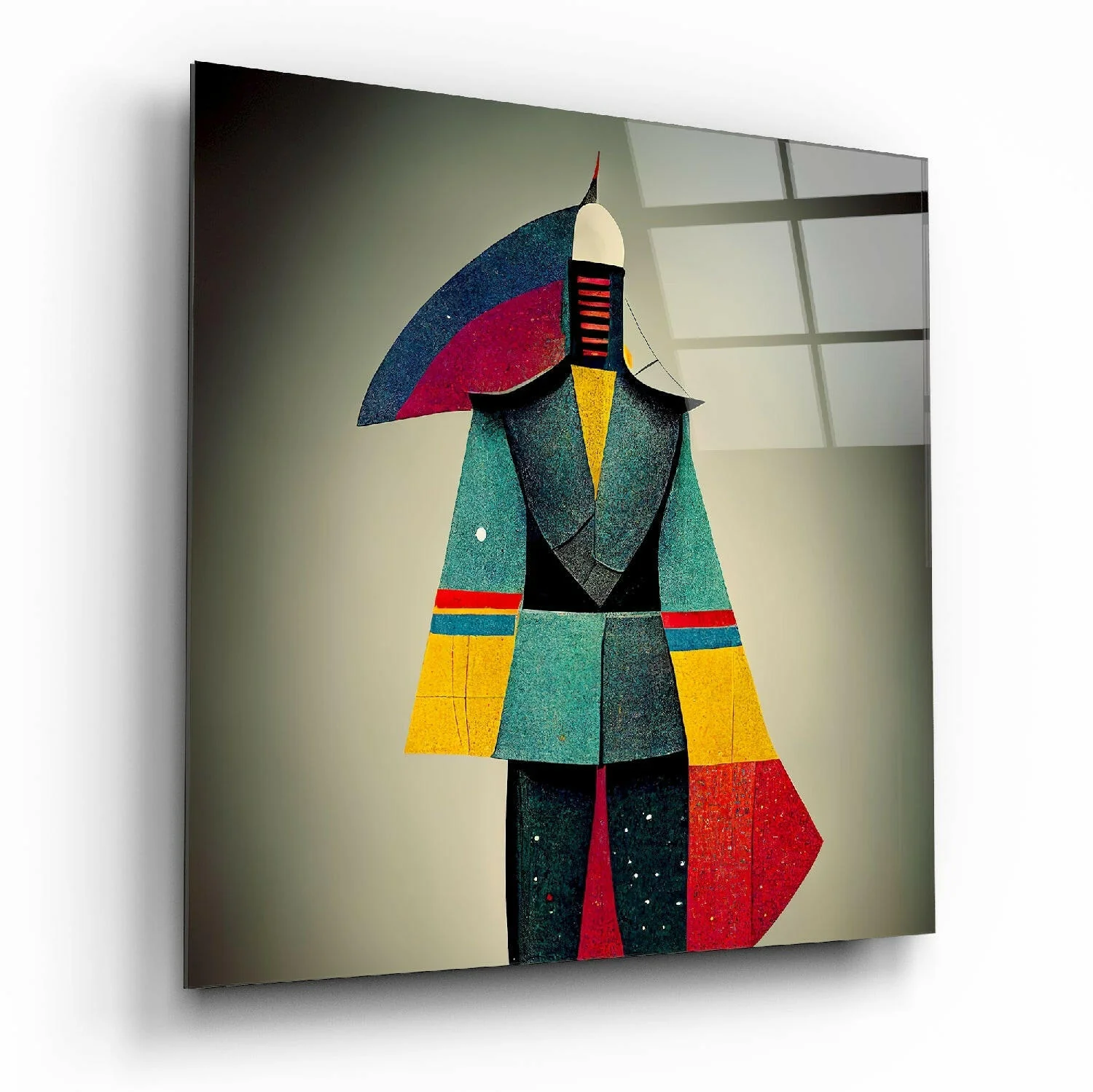 Colored Man Glass Wall Art  || Designers Collection - Image 2