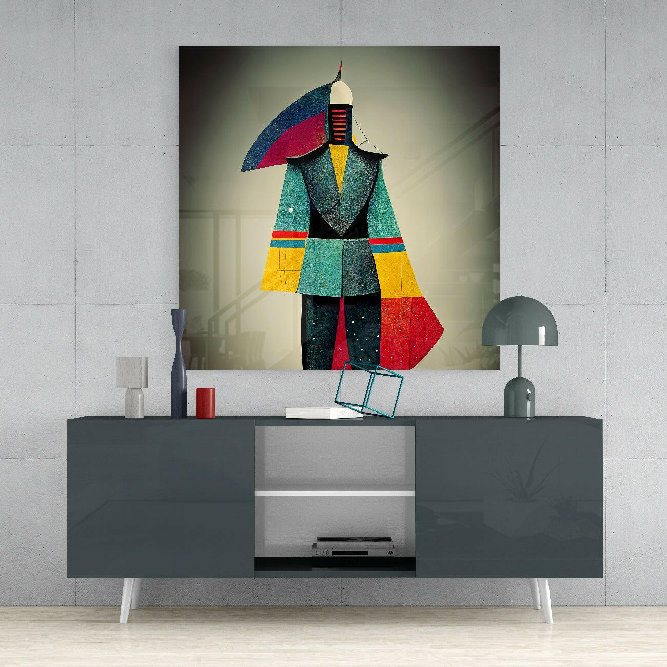 Colored Man Glass Wall Art  || Designers Collection - Image 5