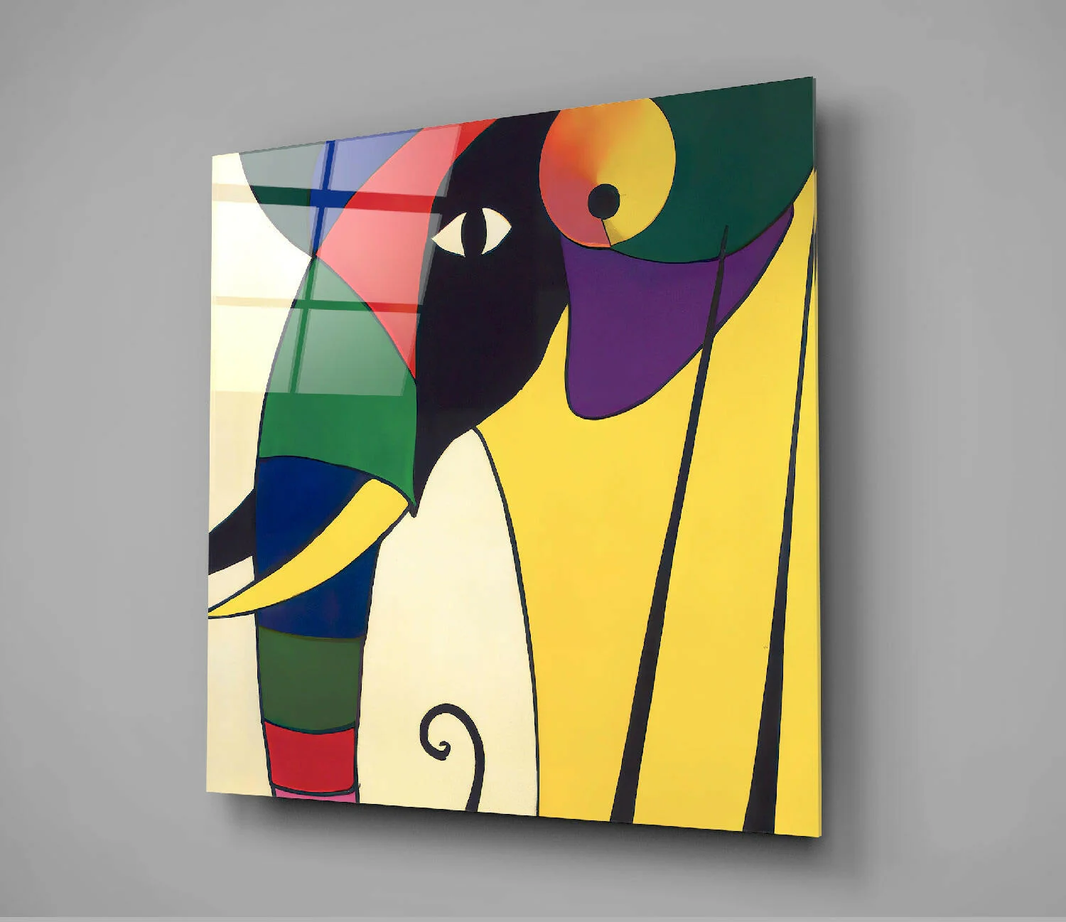 Wassily's Elephant Glass Wall Art  || Designer Collection - Image 3