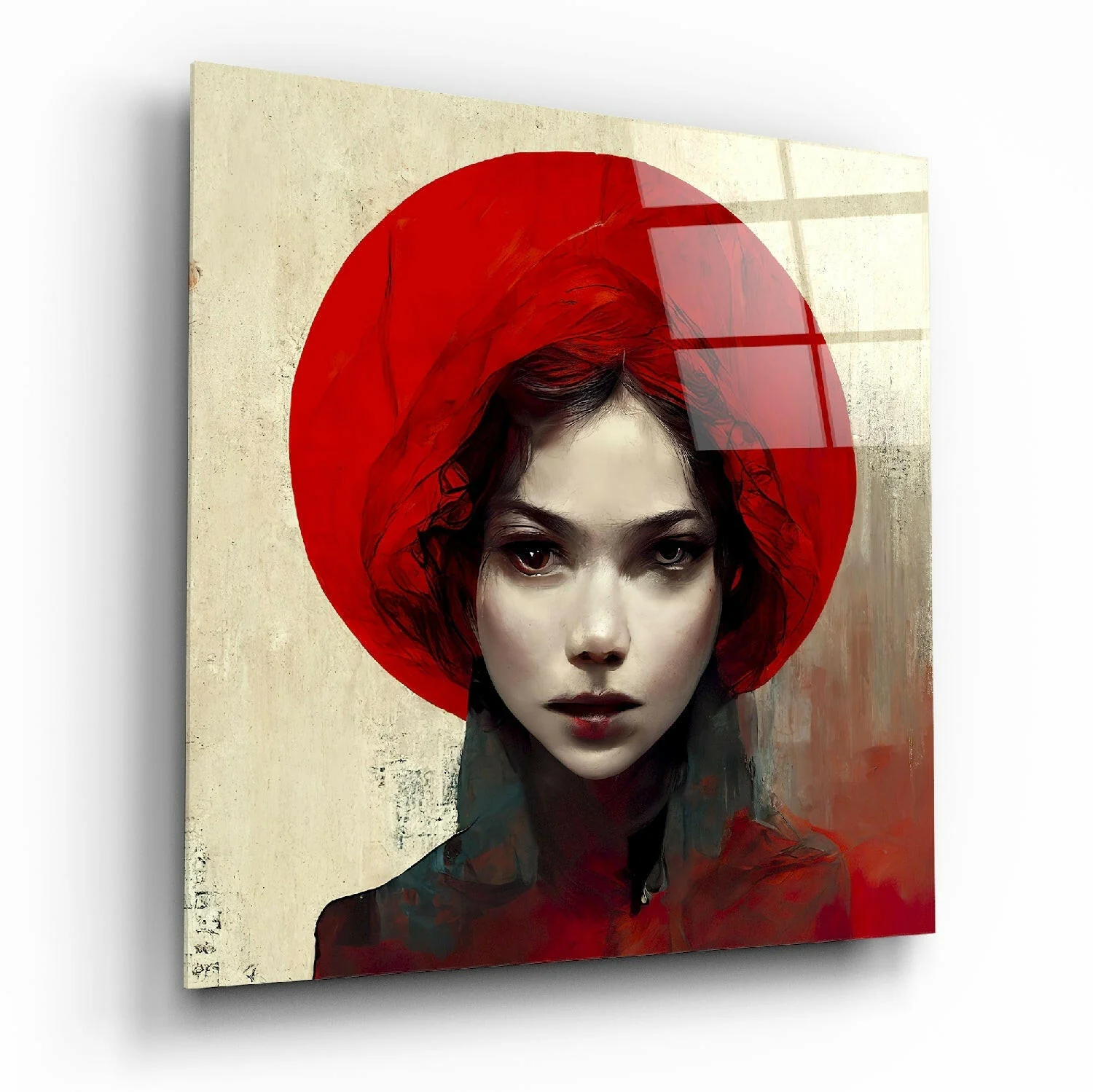 Red Hat Glass Wall Art  || Designer Collection - Image 2