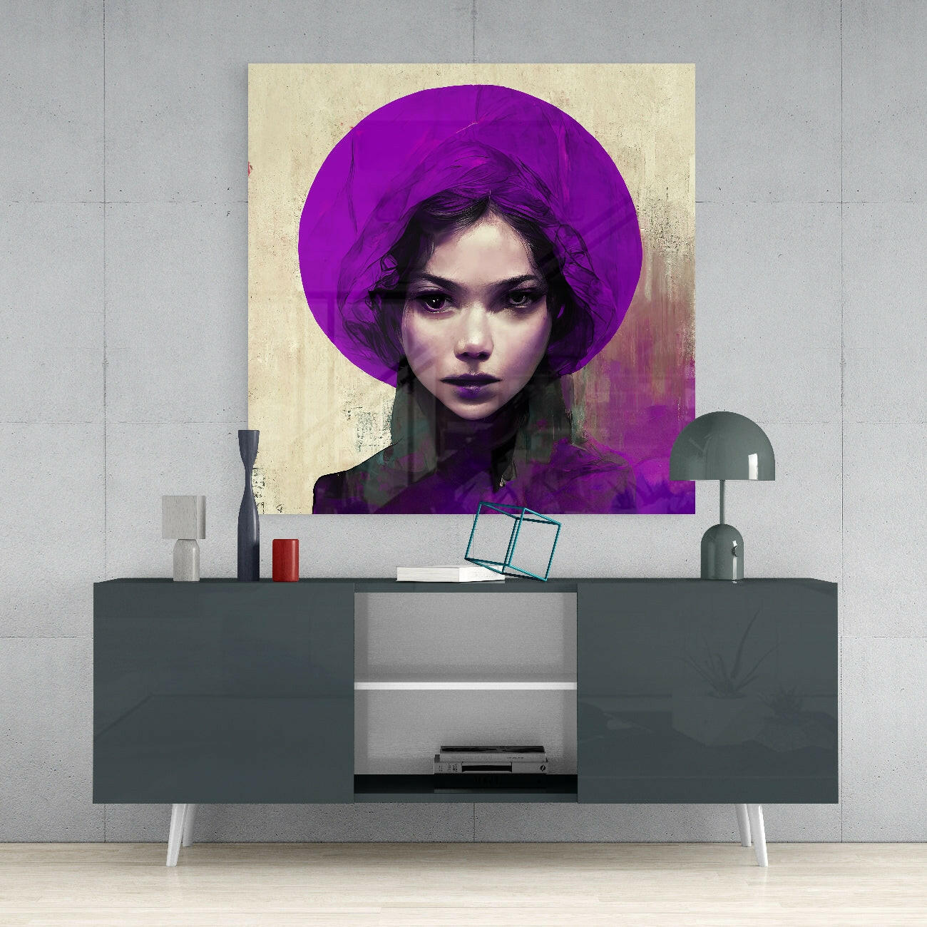 Purple Hat Glass Wall Art || Designer Collection - Image 5