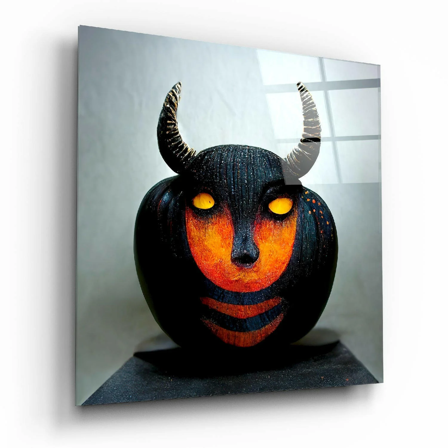 Evil Pumpkin Glass Wall Art  || Designers Collection - Image 2