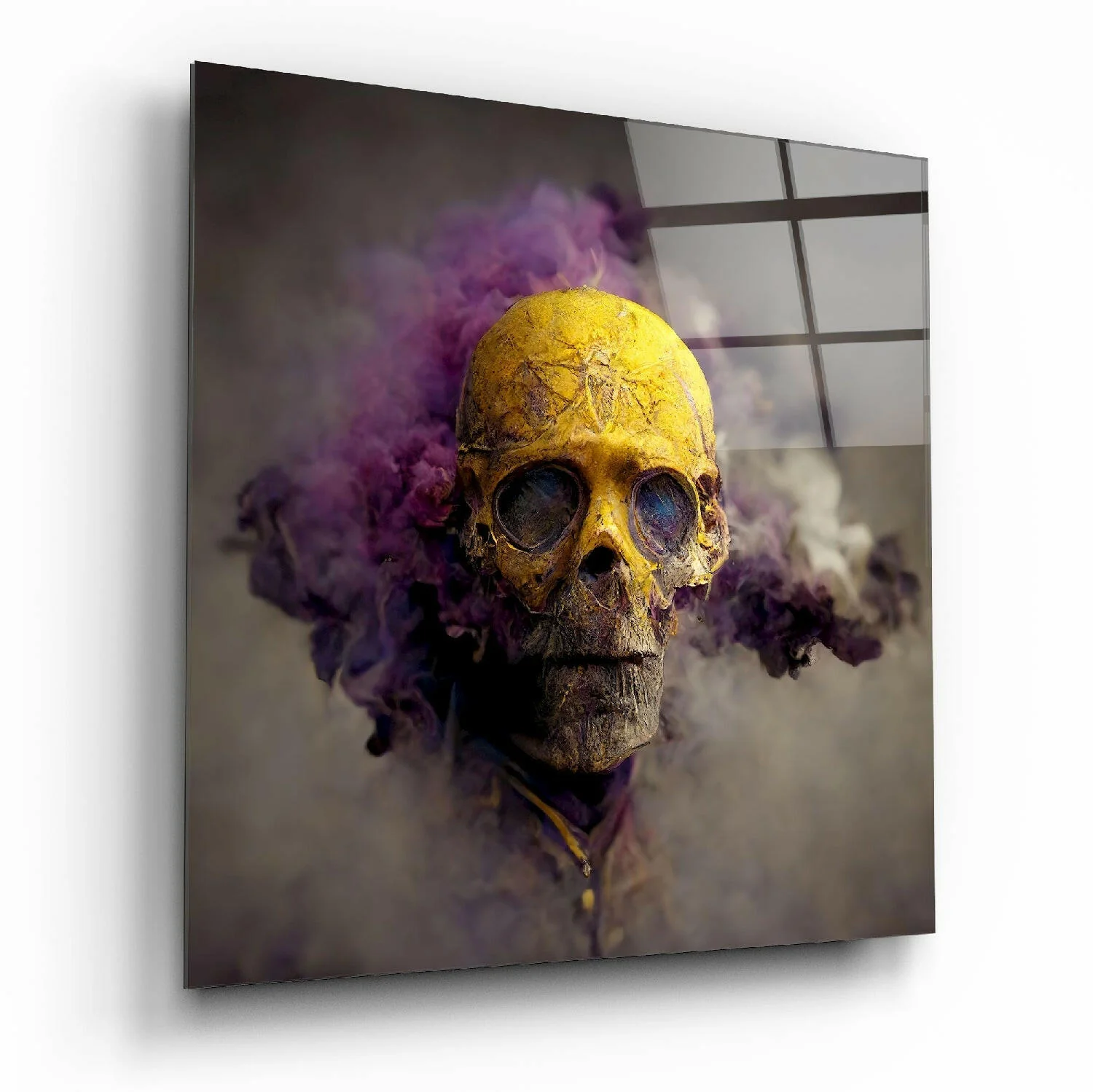 Smoky Skull Glass Wall Art || Designer Collection