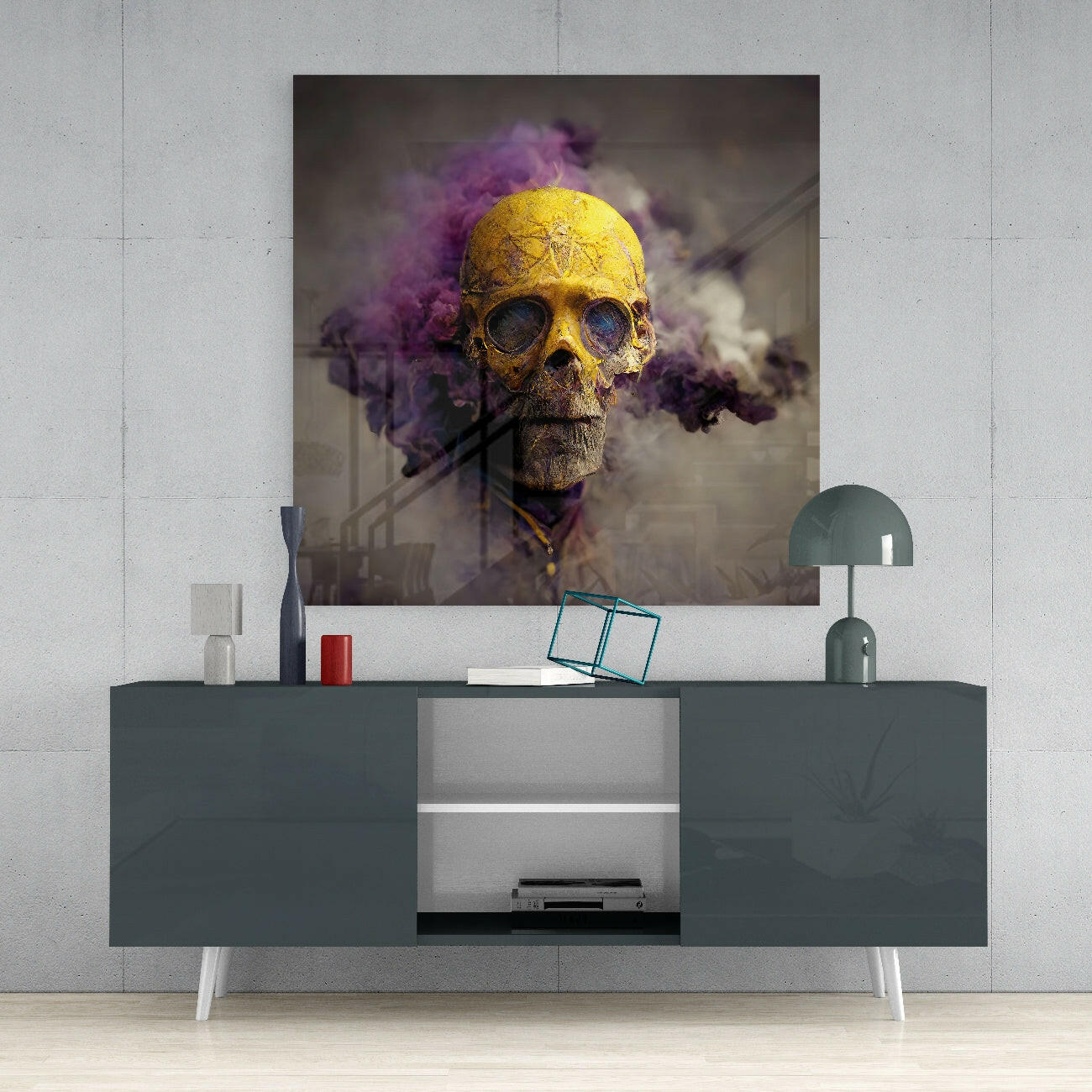 Smoky Skull Glass Wall Art || Designer Collection - Image 4