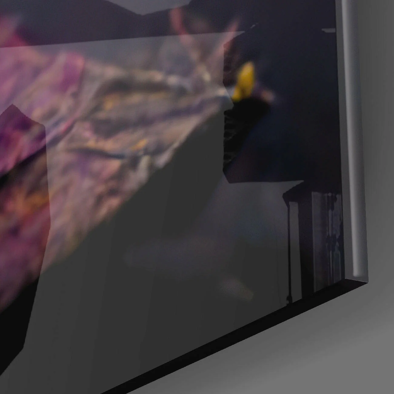 Yellow Mask Glass Wall Art  || Designer Collection - Image 3