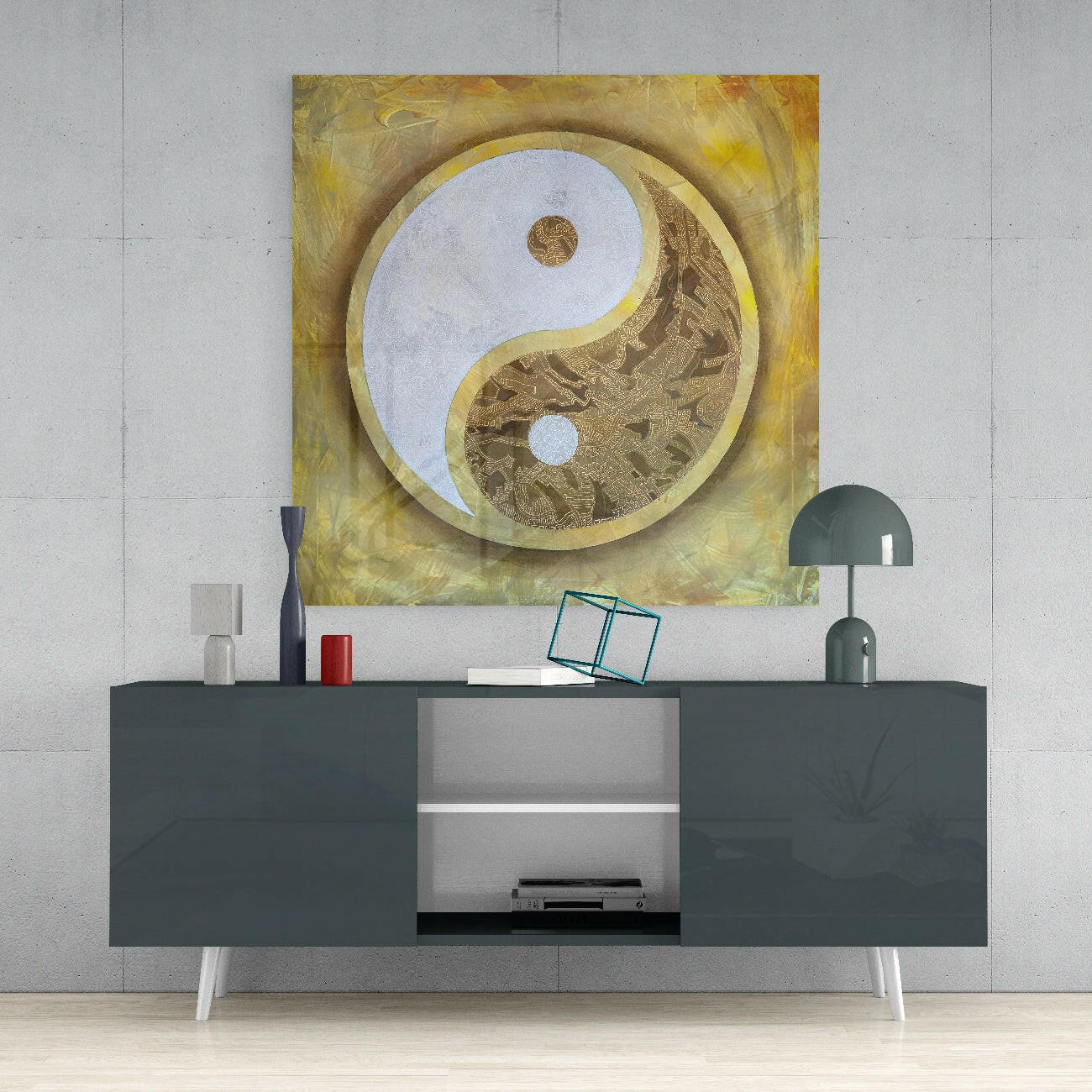 Ying Yang Glass Wall Art  || Designer Collection - Image 4