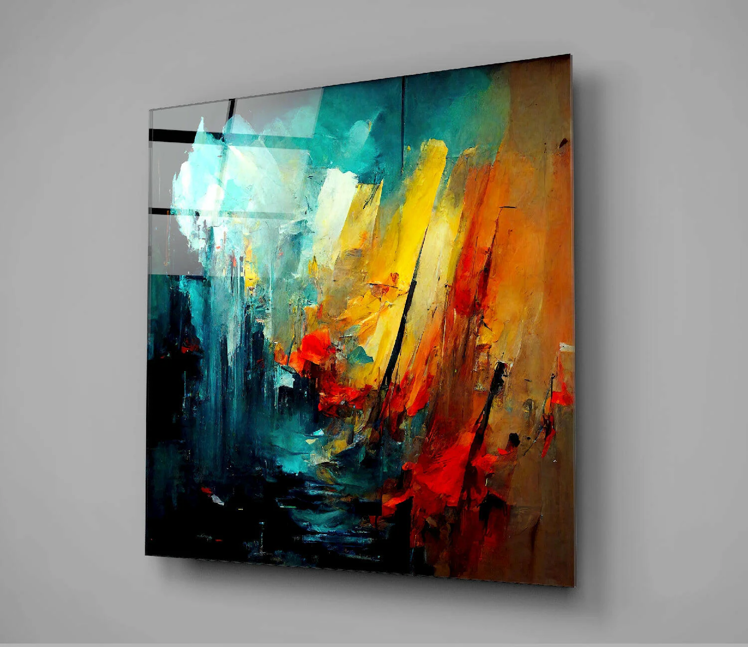 Collapsed City Silhouette Glass Wall Art  || Designers Collection - Image 2