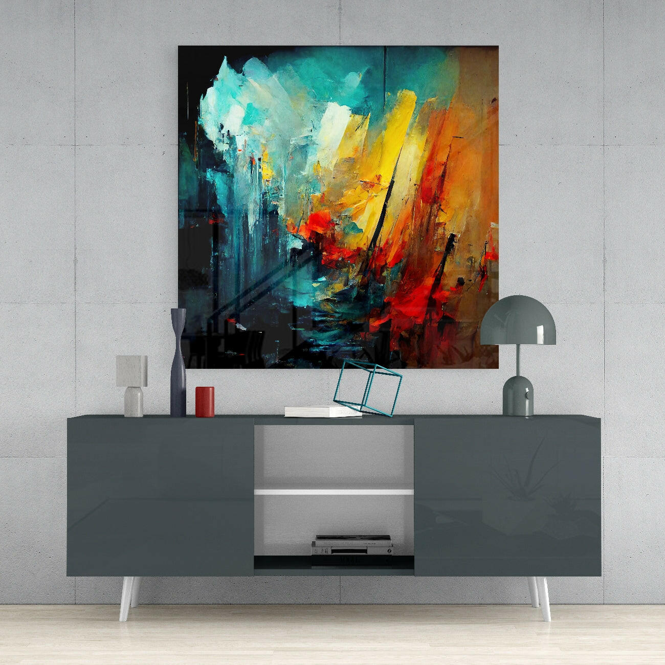 Collapsed City Silhouette Glass Wall Art  || Designers Collection - Image 4