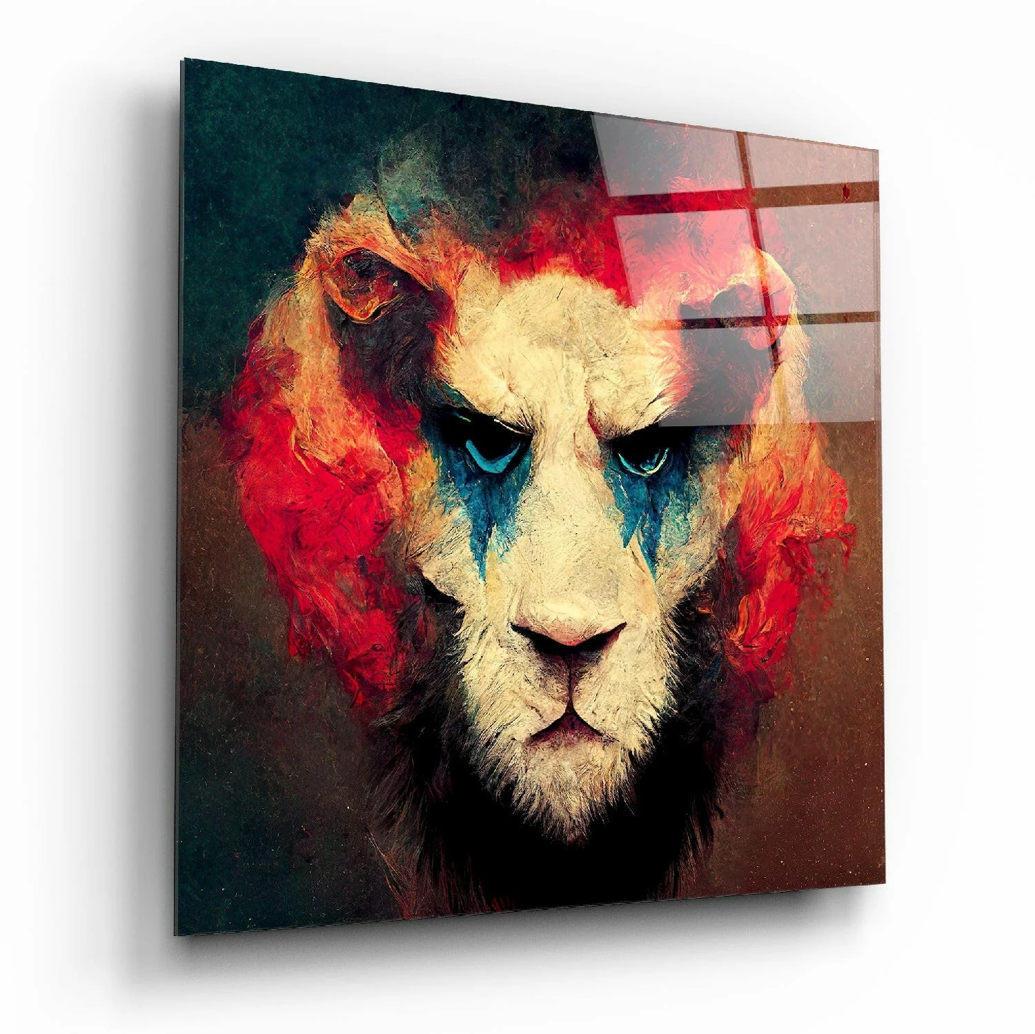 Lion Clown Glass Wall Art || Designer Collection