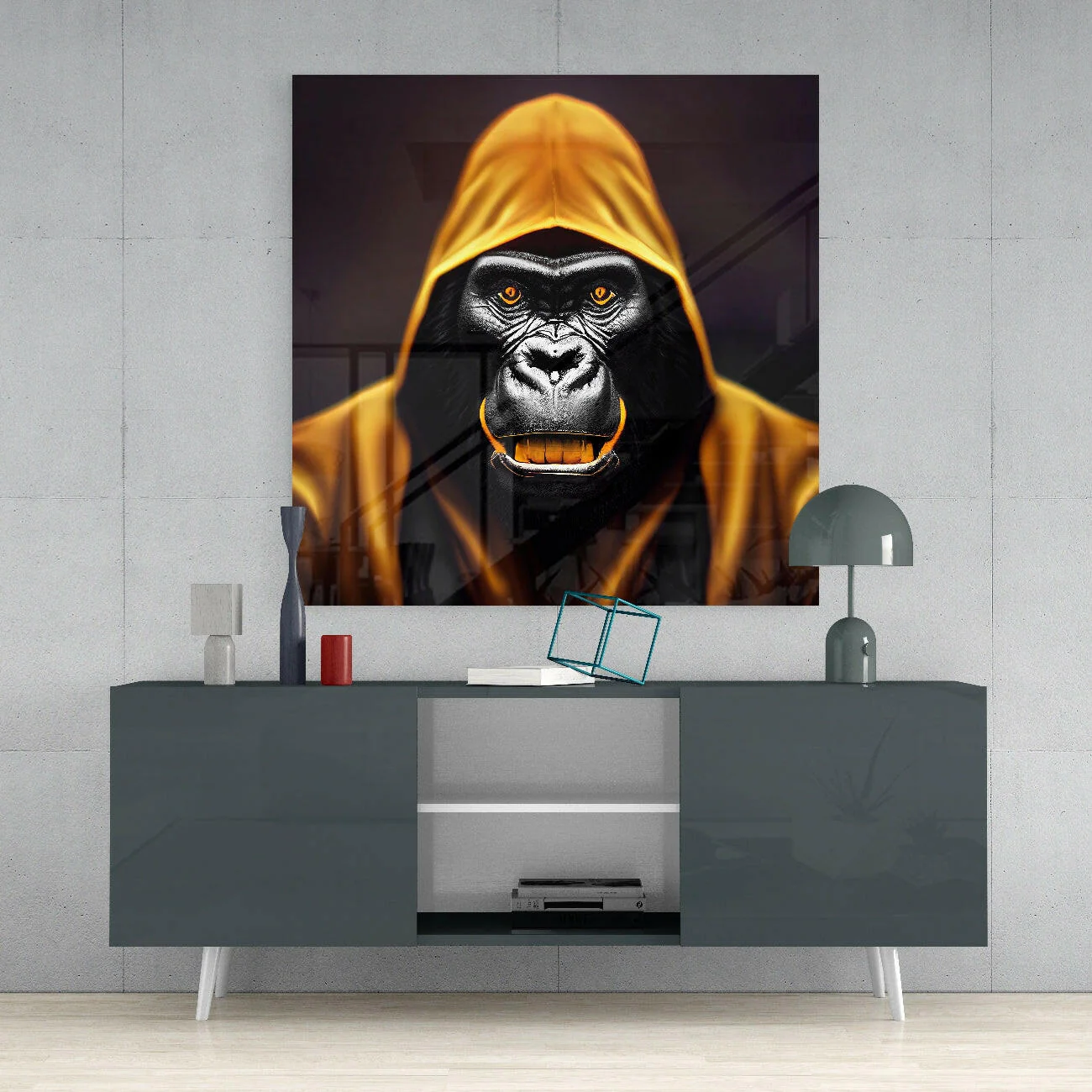 Angry Smile Glass Wall Art  || Designers Collection - Image 4