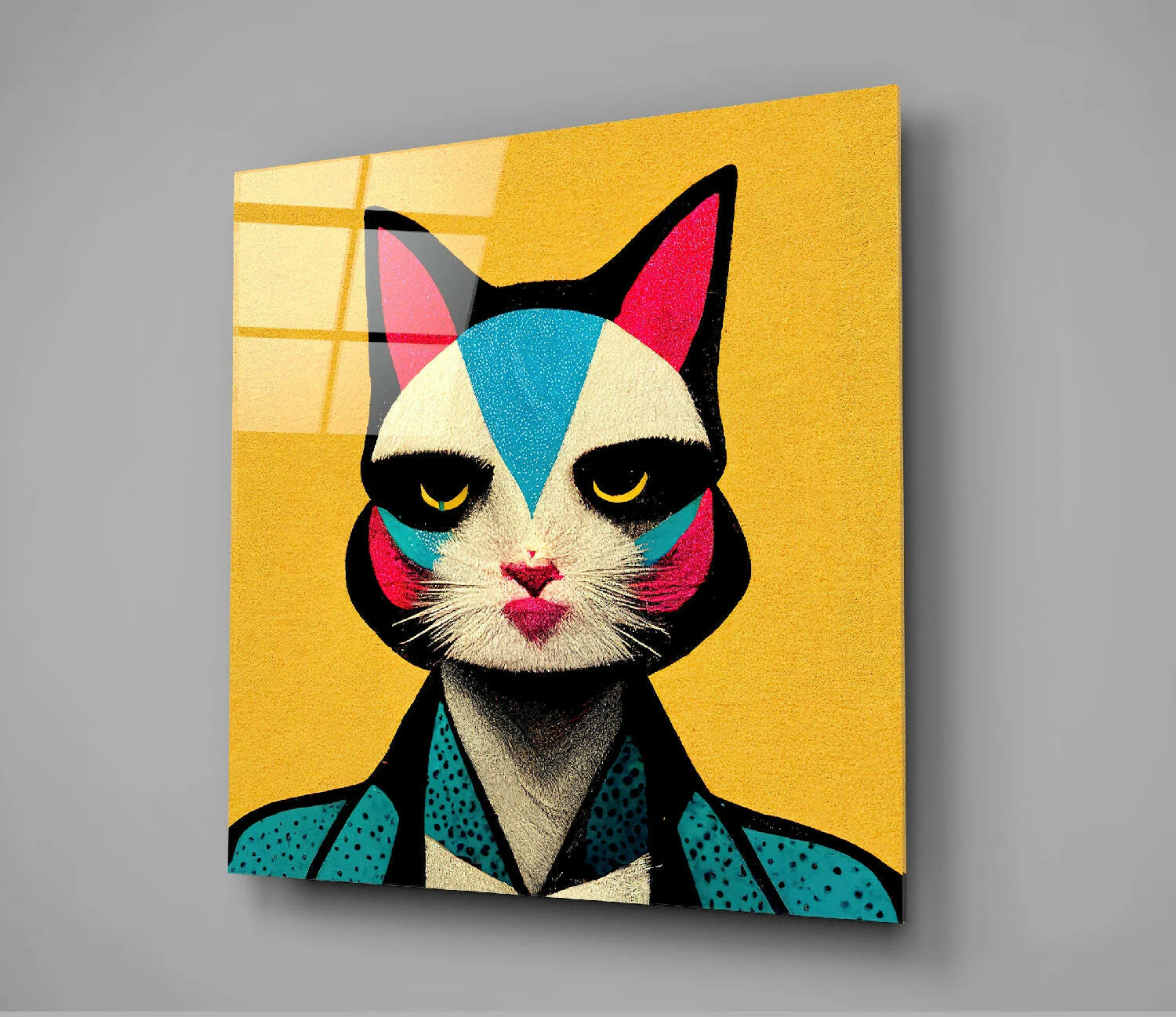 Ms. Cat Glass Wall Art  || Designer Collection - Image 2