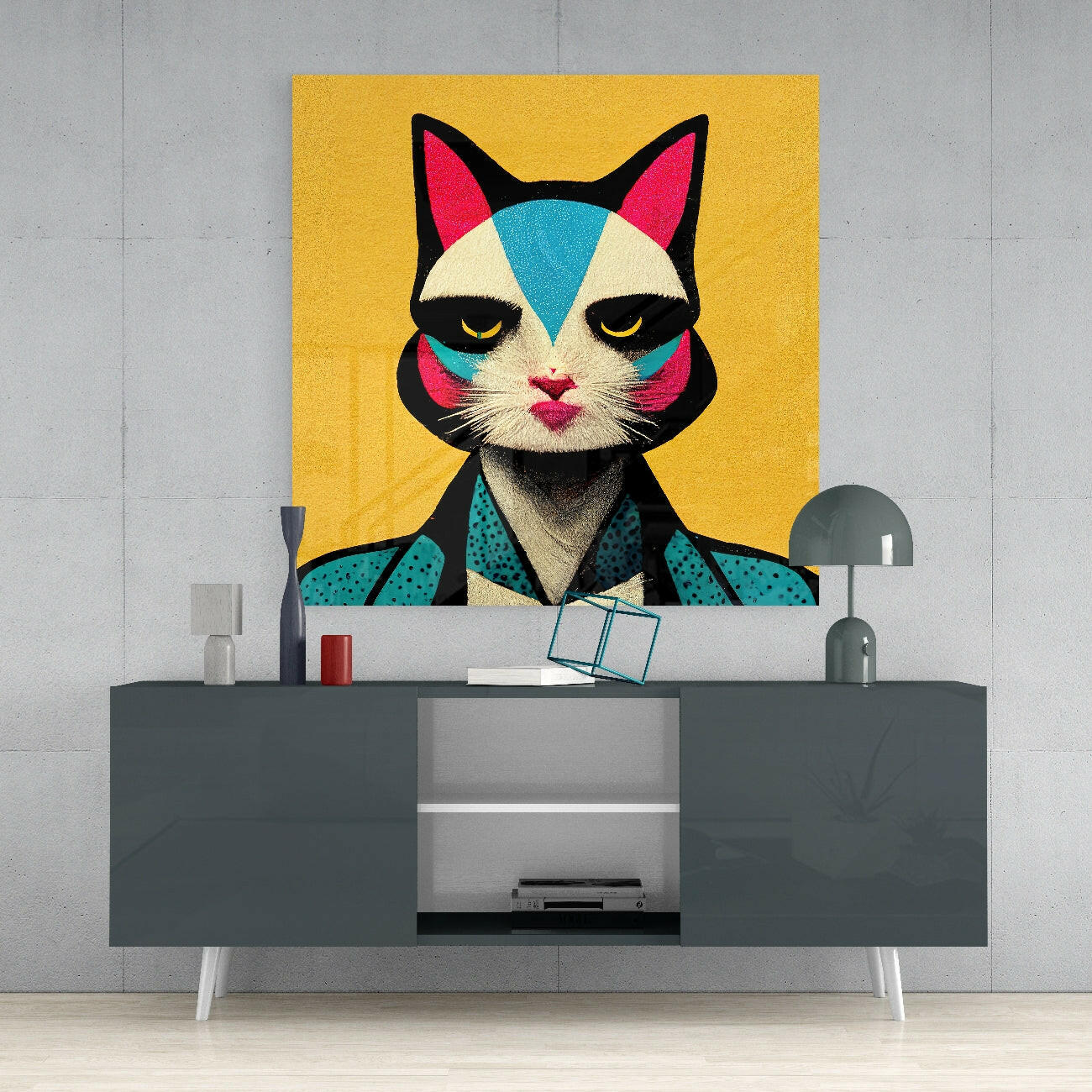 Ms. Cat Glass Wall Art  || Designer Collection - Image 4